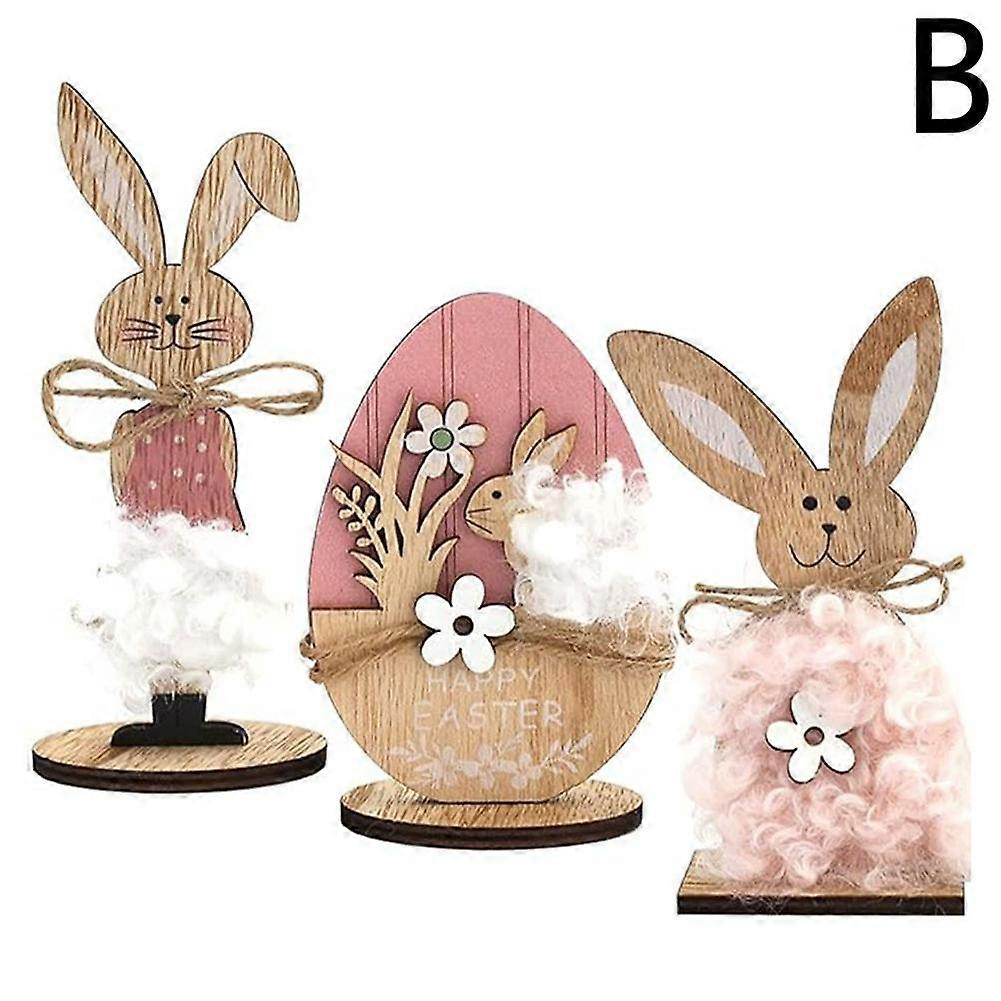 Décoration de table en bois représentant un lapin debout pour Pâques 2025