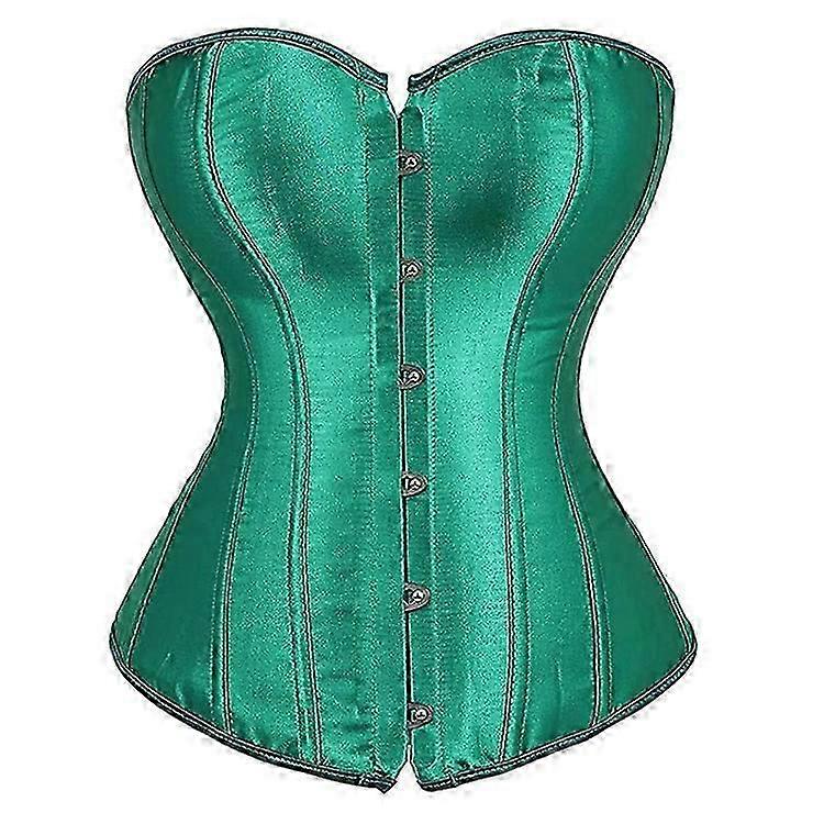 Womens Satin Corset Sexy Bustier Gothic Lace Up Boned Corset Top Shapewear Classic Clubwear