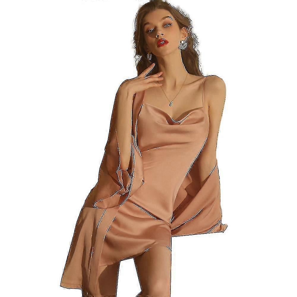 Γυναικείο Σατέν Σέξι Εσώρουχο Νυχτικό Και Backless Ανοιχτή Πιτζάμα Σετ Πιτζάμες