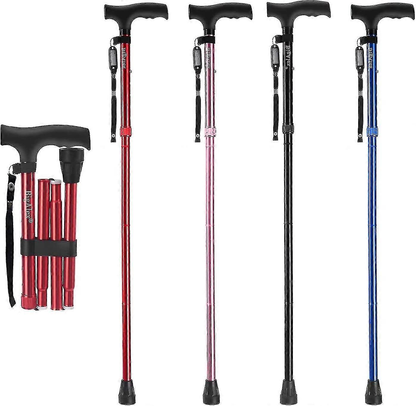 1pc Folding Cane, Adjustable Cane