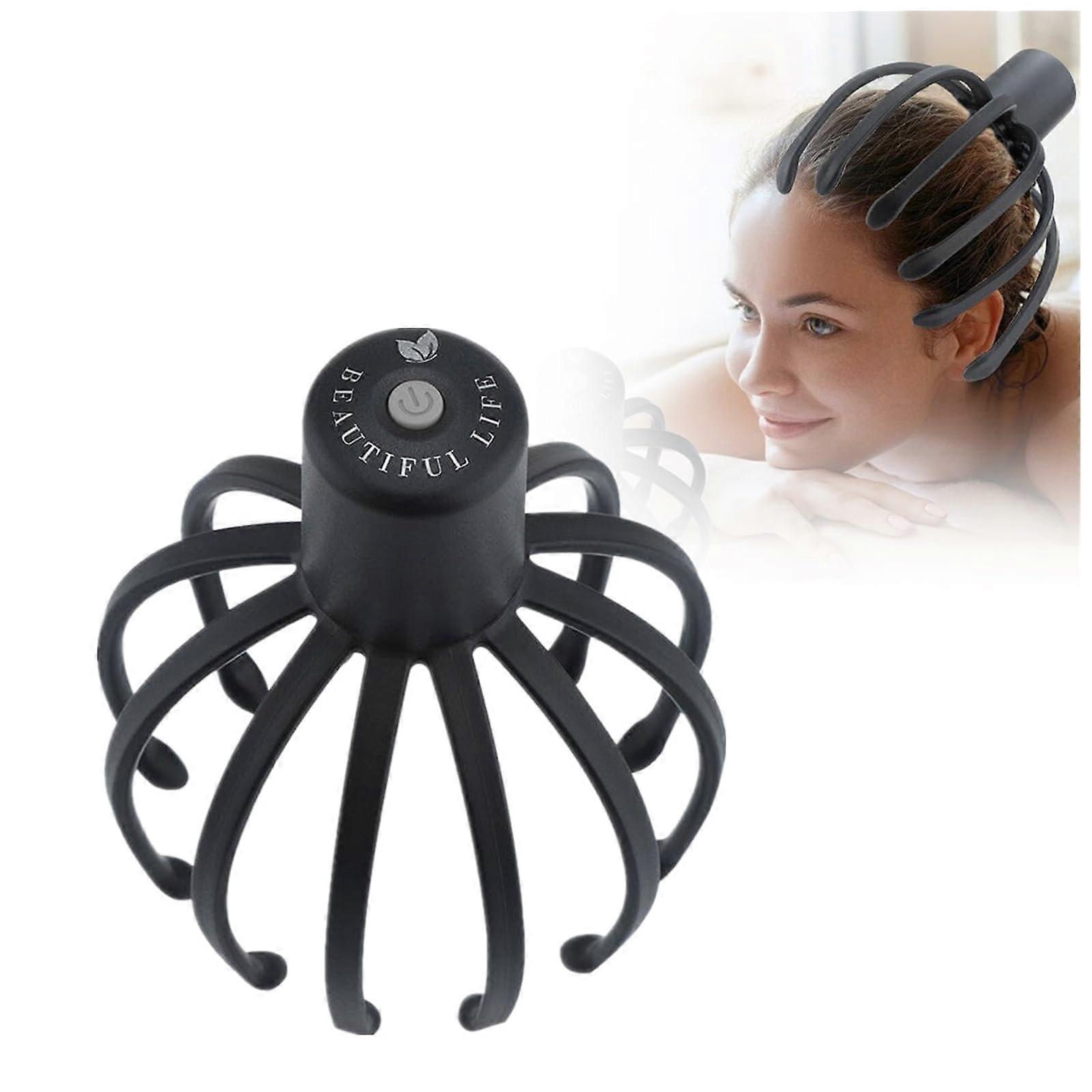 Octopus Head Massager, Electric Octopus Claw Scalp Massager With Three Vibration Modes, 360-Degree Adjustable Head 1-Piece