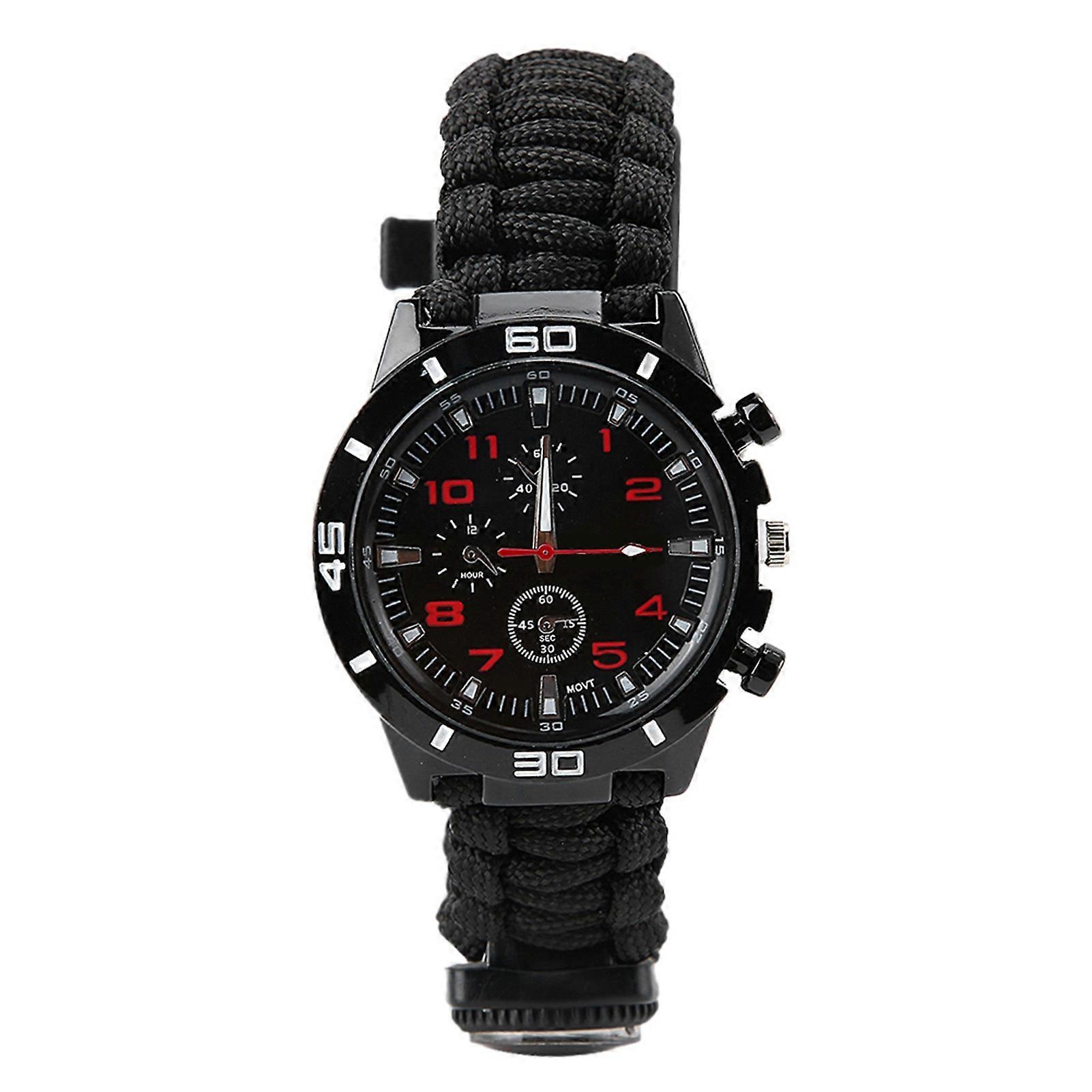Multi-Function Survival Watch with Paracord, Compass, Fire Starter & Emergency Gear