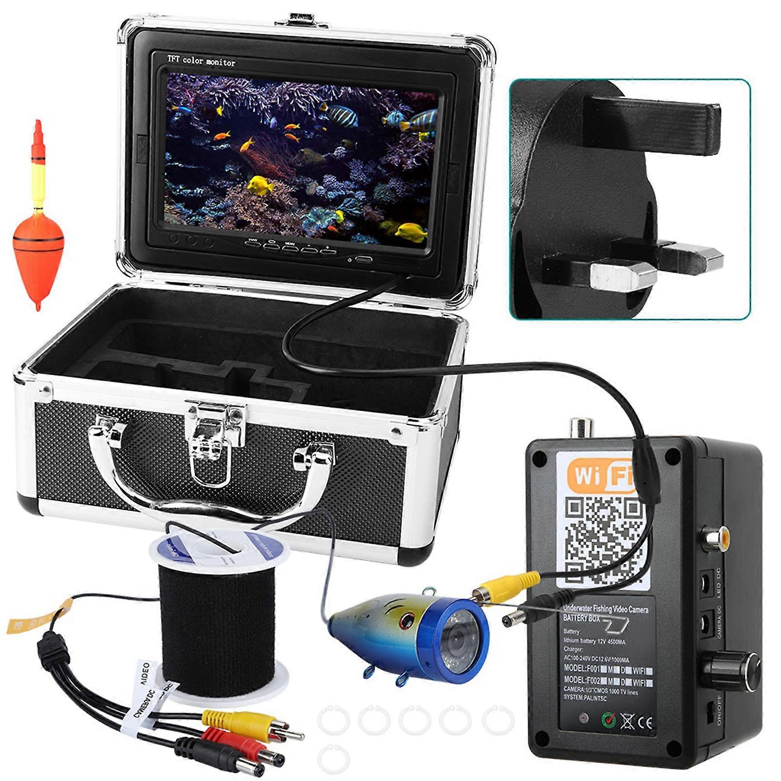 Wireless Underwater Fishing Camera - 7" Display, 30m Cable, Real-Time Viewing