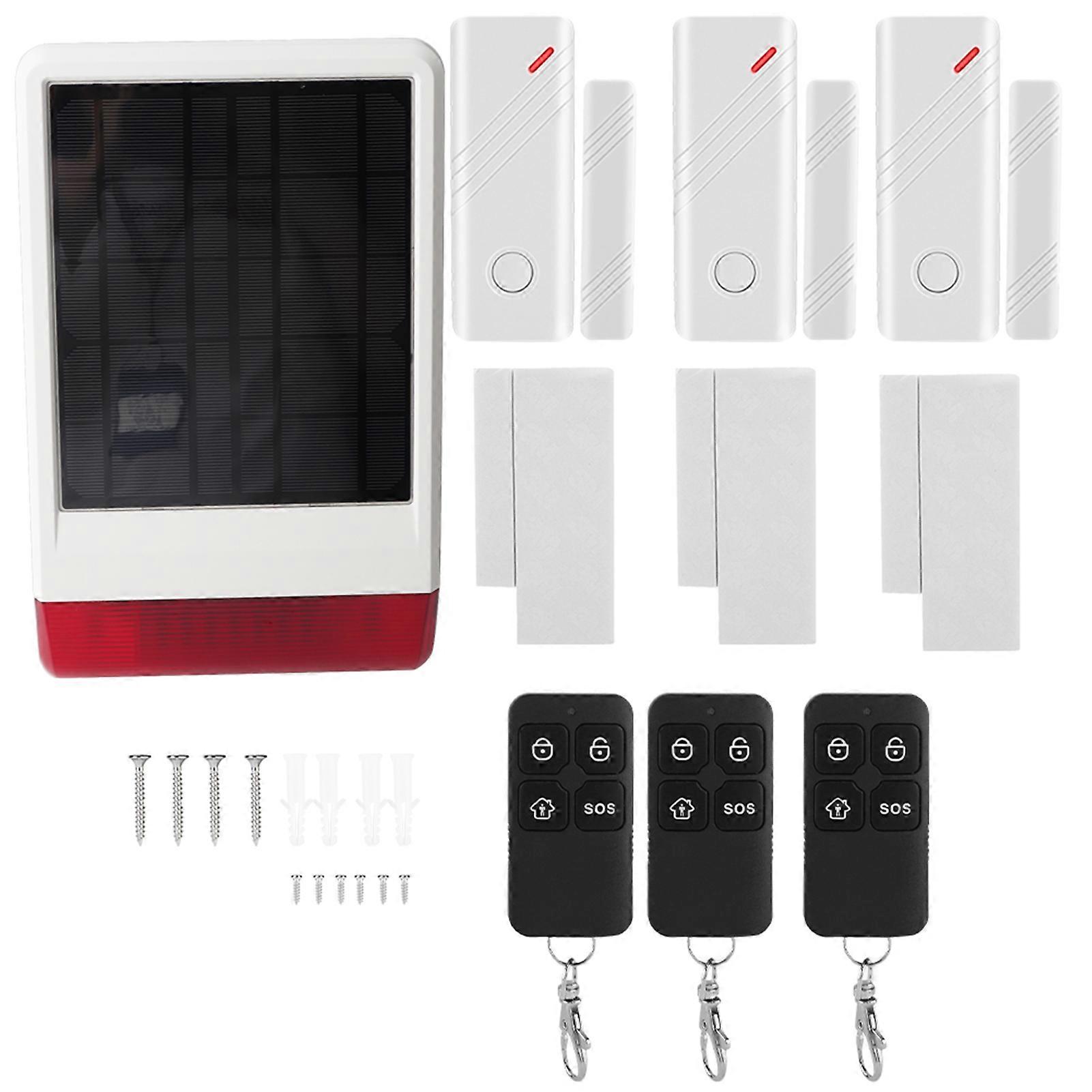 Wireless Solar Security Alarm System - Eco-Friendly, Easy Install, Siren & Strobe Alert