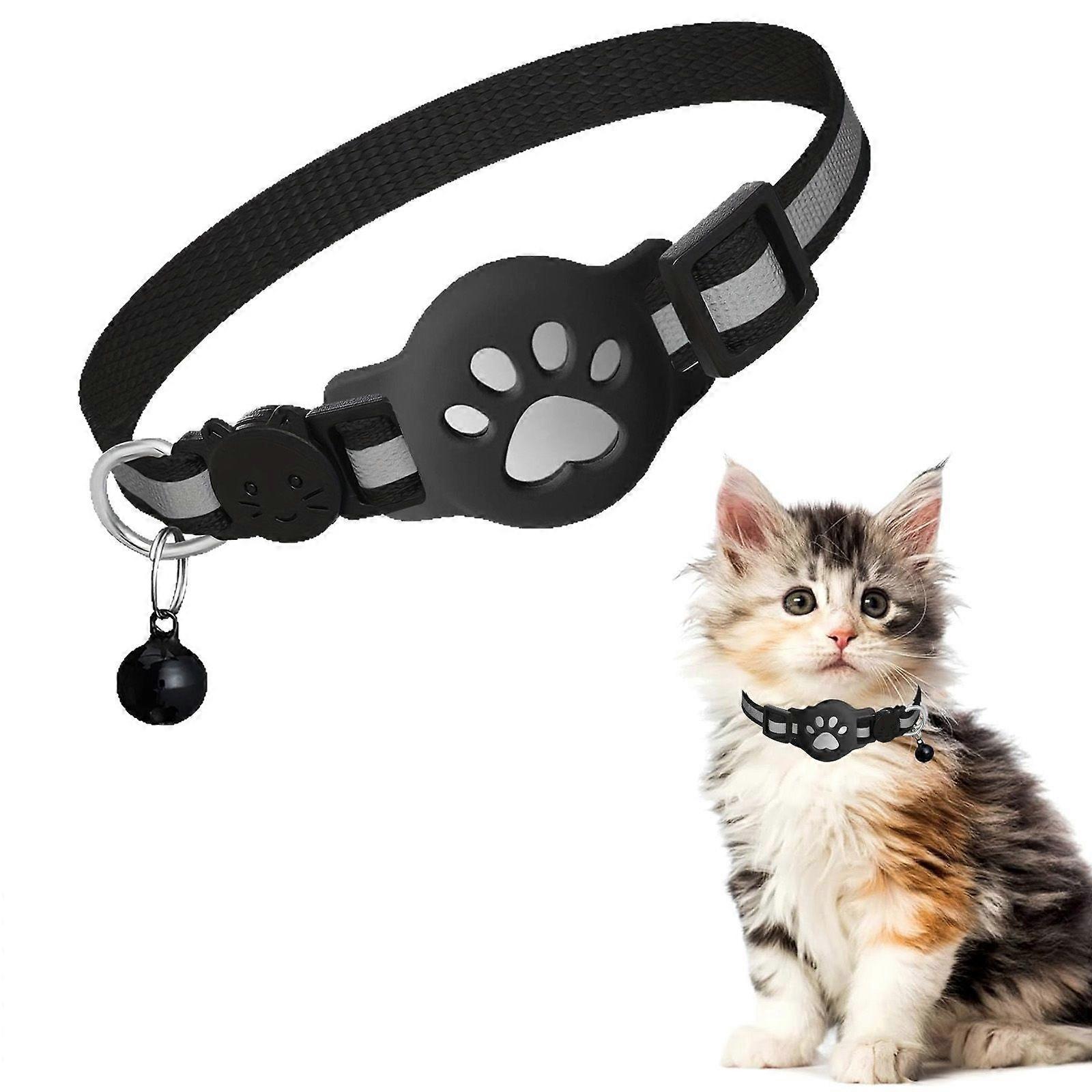 Reflective Cat Collar with Bell - Black