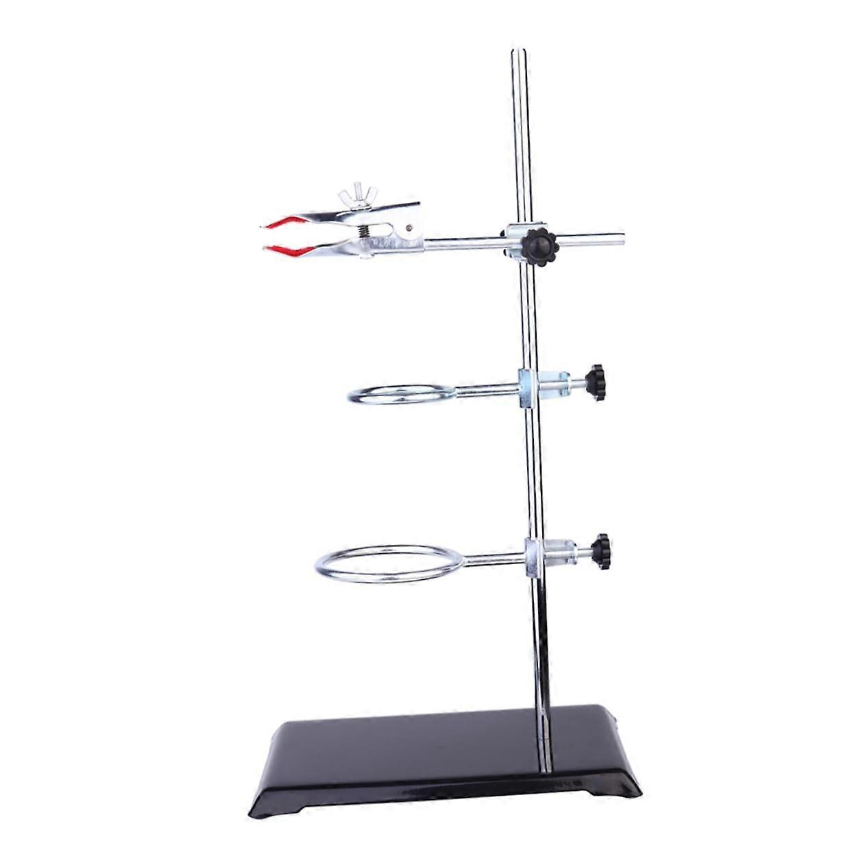 Stainless Steel Lab Stand with Iron Platform Clamp and Rod Holder for Chemistry Experiments