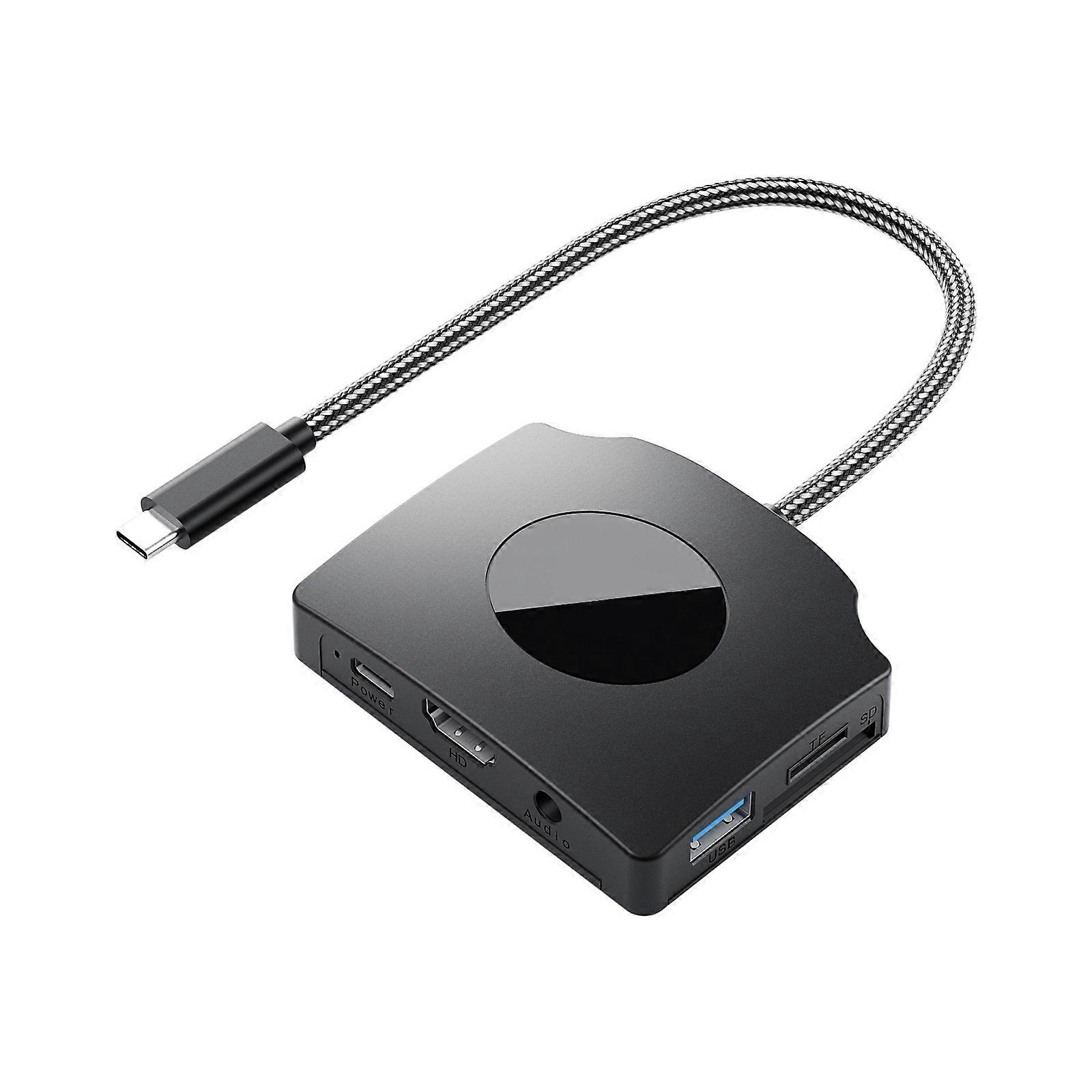 USB C HUB USB C Dock Dongle with 2 USB3.0 Port 4K 1080P 60Hz USB C Splitter HDTV 100W PD3.0 for PC/Laptop