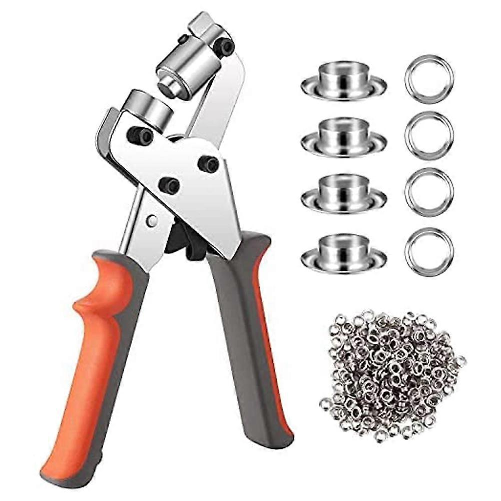 Grommet Press Pliers Kits Handheld Eyelet Machine with 100Pc Grommets