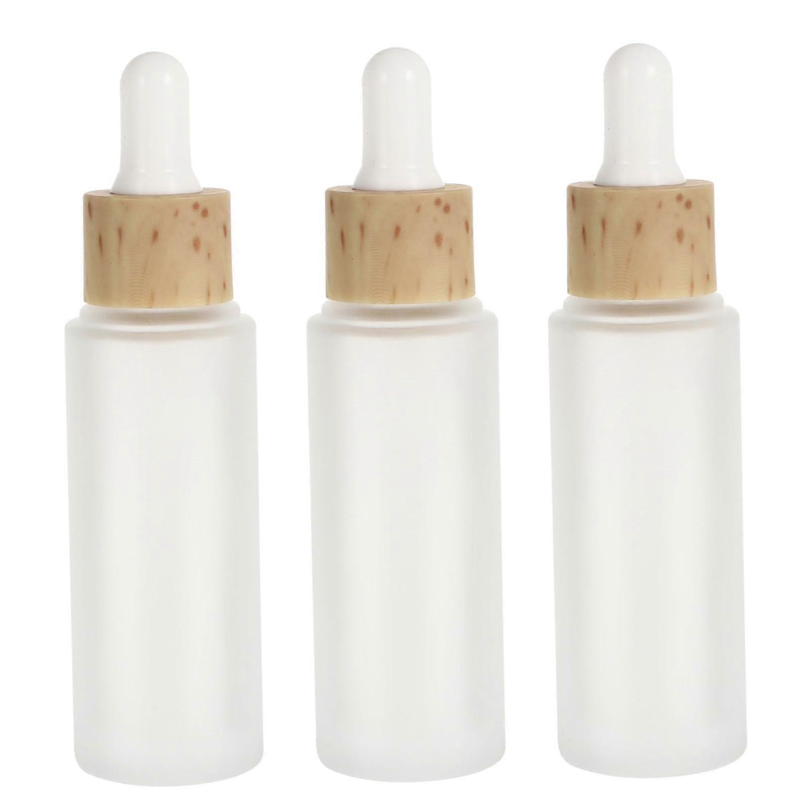 3Pcs Refillable Dropper Bottles Frosted Glass Storage Containers for Essential Oils Travel Accessories and Design for Liquids and Lotions Ref: 9358