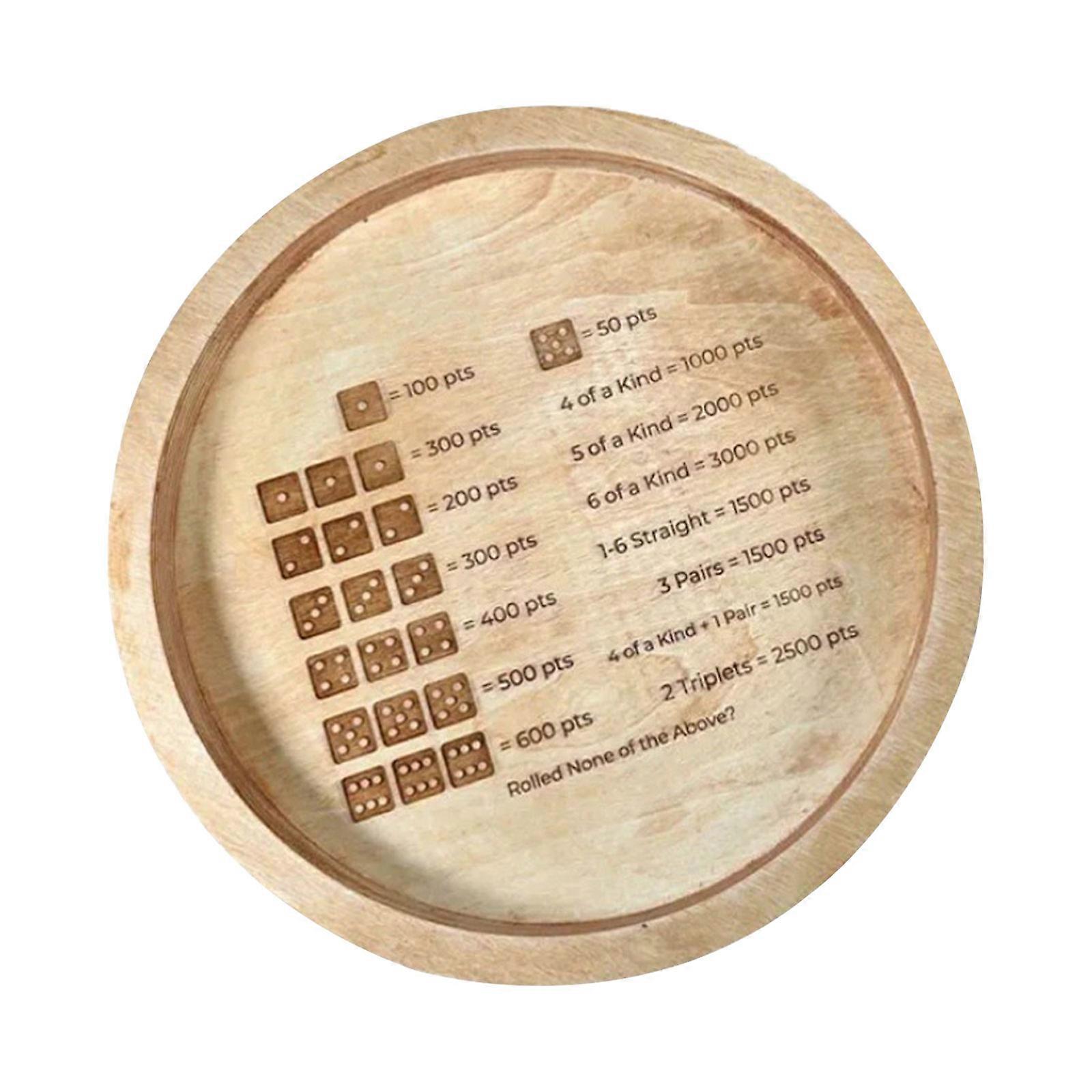Farkle Game Wood Tray Wood Rolling Tray Small Fun Spots Game Tray Perfect for Social Gatherings Convenient to Use