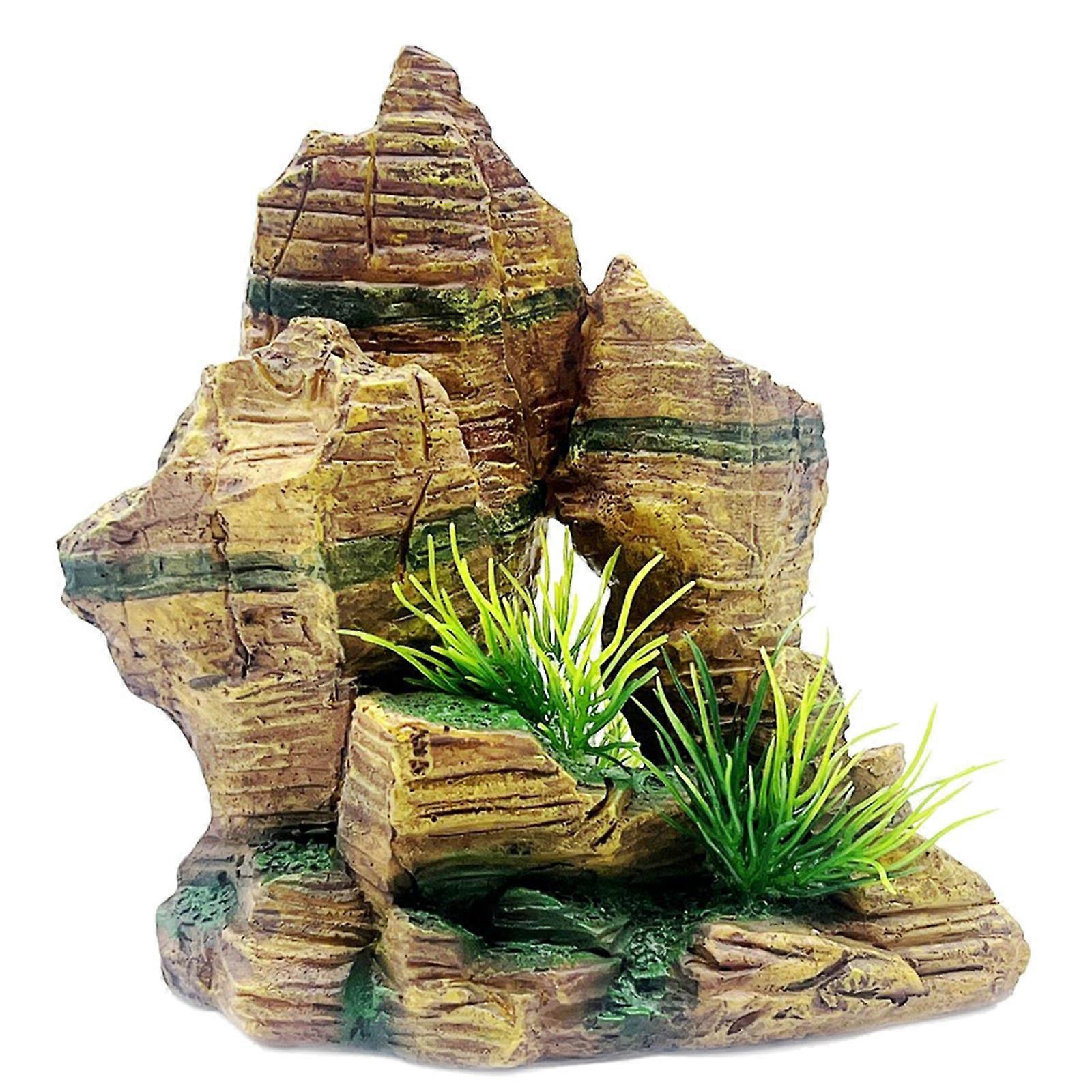 Resin Cave Rockery Ornaments DIY Resin Fish Tanks Artificial Aquarium Simulation Cave Rockery for Reptiles Shelter