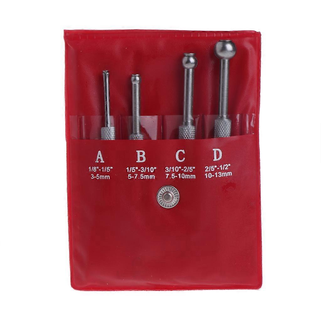 4Pcs/set Small Hole Gauge Set 3-13mm Ball Type Hole Bore Gauge Measuring Gauging Tools 1/8-1/2" 0.125 - 0.5" Gauge