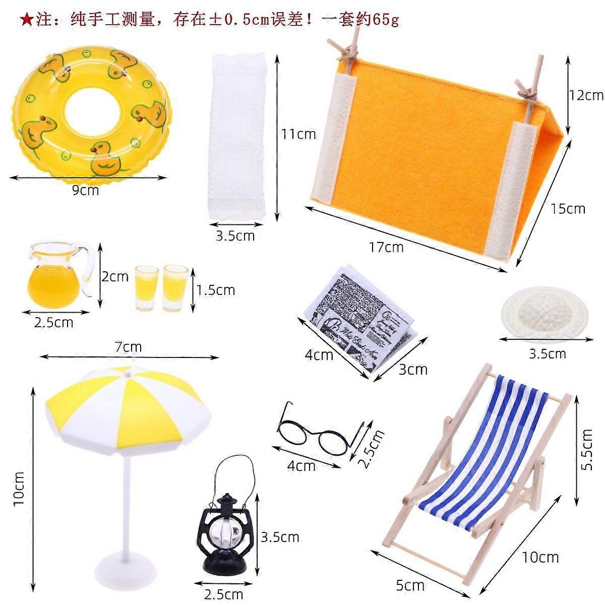 Mini Beach Set Miniature Model Ornament Summer Ocean Simulation Scene Photo Decoration Props