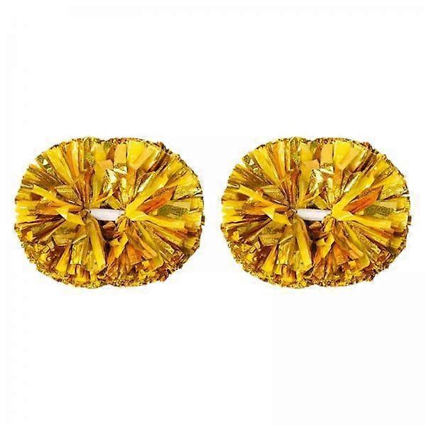 2x2Pcsチアリーディングポンポンダンススポーツセレモニーゴールドのためのプロのチアポン