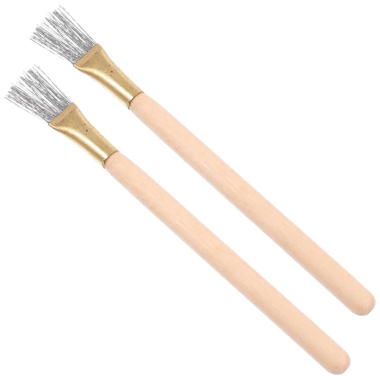Polymer Clay Brushes 2 Pcs Pottery Modeling Tools with Rounded Corners for Texturing, Craft, and Projects for Artists and Hobbyists