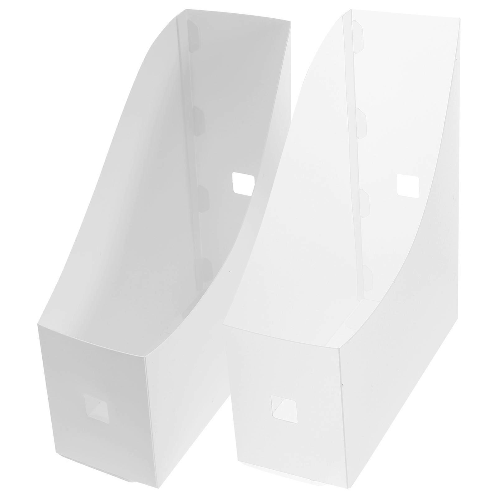 Document Storage Rack 2Pcs White PP Material and File Drawer Organizer for Decoration