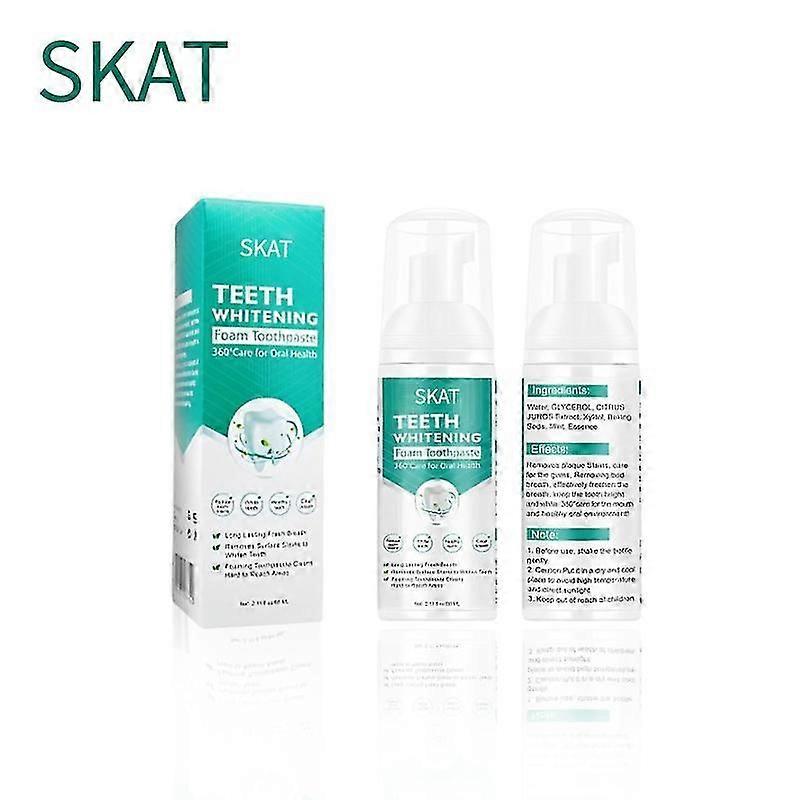 2pcsTeeth Whitening Toothpaste, Foam Toothpaste Tooth Paste Tooth Mousse for Sensitive Teeth, Fluoride-Free Toothpaste