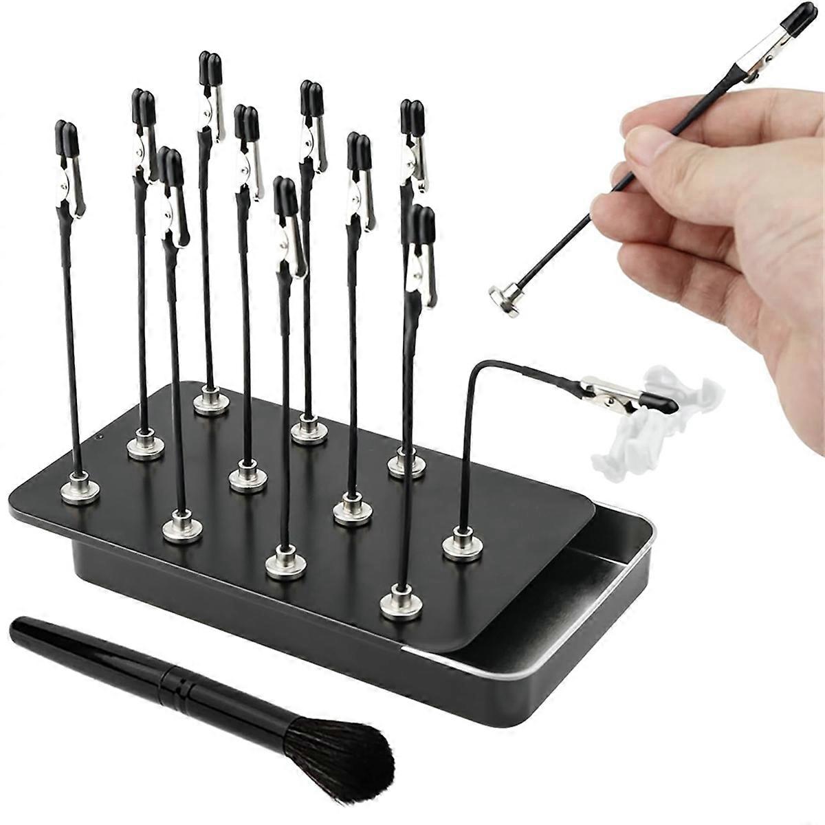 Model Painting Tool Stand Base, Bendable Alligator Clip Rod Set