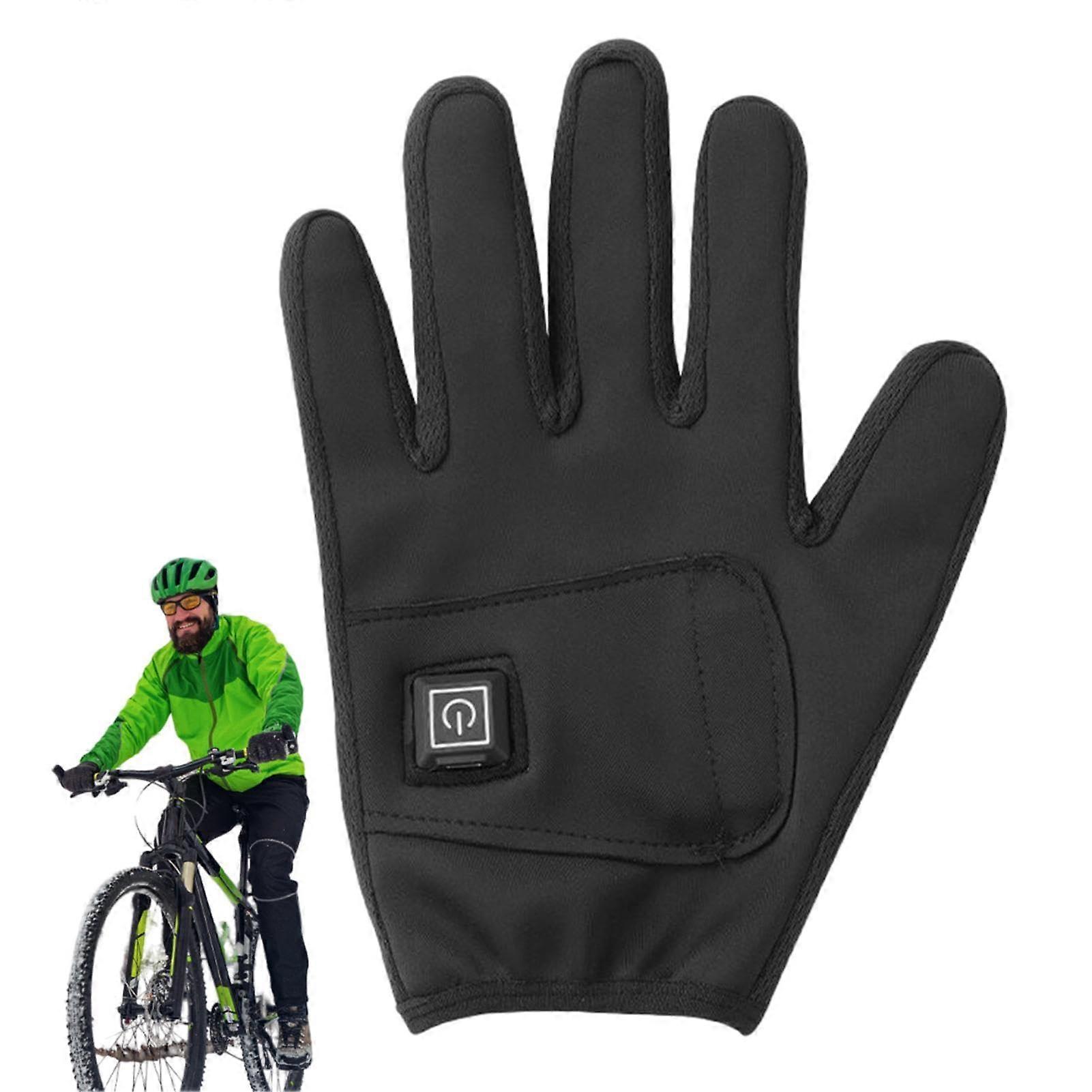 Heated Motorcycle Gloves for Men | Adjustable Temperature 3 Heat Settings | Thermal Mittens with Elastic Cuffs for Cold Weather