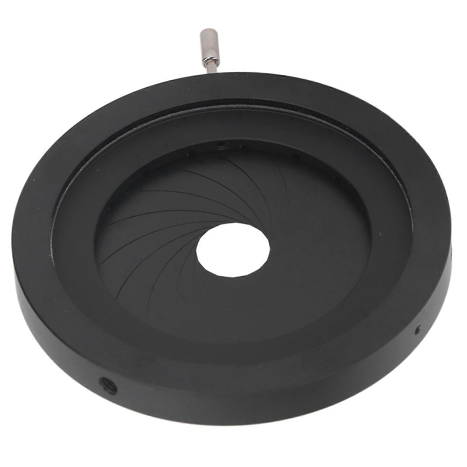 Adjustable Aperture 2‑50mm Iris Diaphragm Aluminum Alloy Manual Aperture Adjustable Mechanical Iris Diaphragm for Cameras Microscopes Optical Instrum