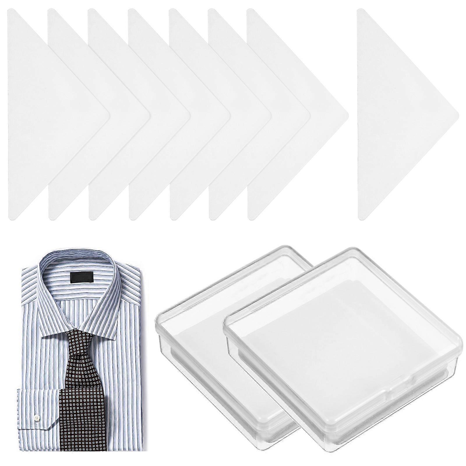 Adhesive Collar Stays for Shirts Keep Formal Look with Triangle Shape White PVC 60 Pieces