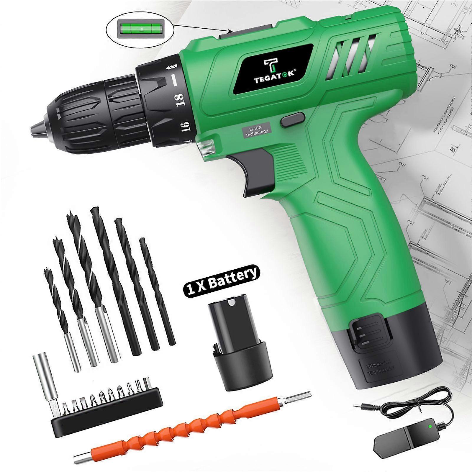 12V 18+1 Torque Cordless Drill Set - Lightweight, Battery And Charger Included