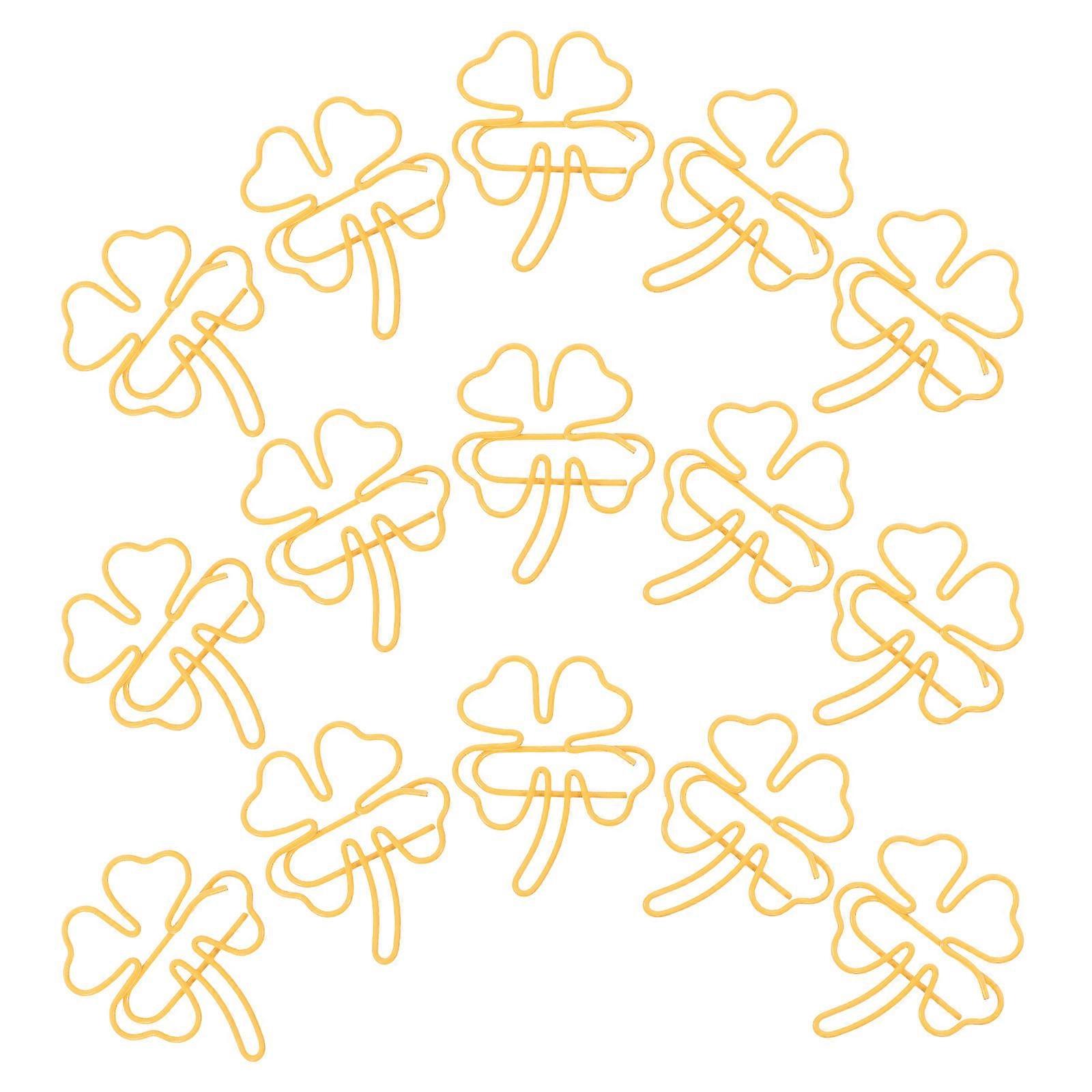50pcs Shamrock Metal Paper Clips Cute Clover Bookmark Page Markers for Office, School, Document Organizing and Scrapbooking Accessories