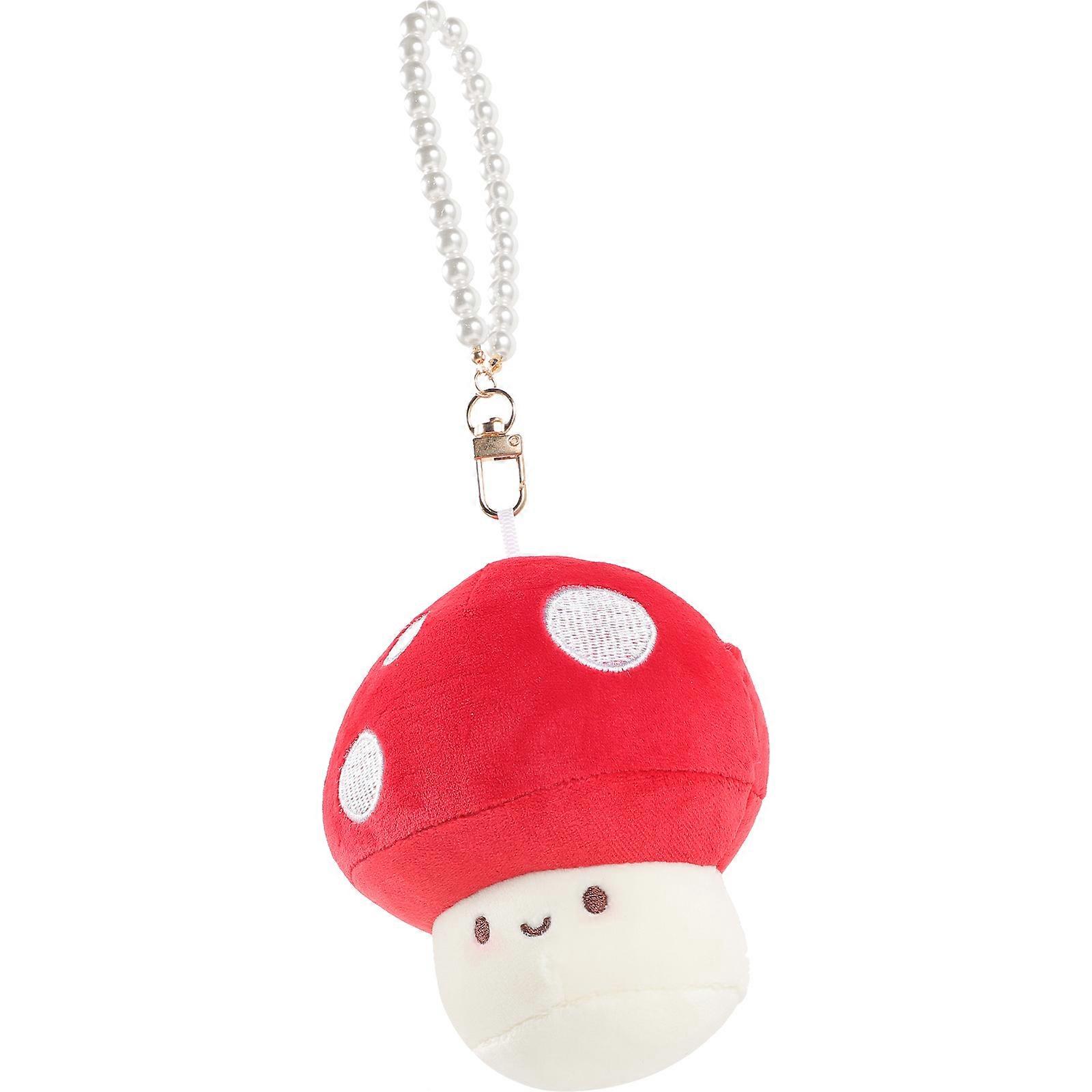 Mushroom Pendant Mini Bag Pendant House Keys Simple Design Plush 12x10.5cm Keychain Pendant 1Pcs