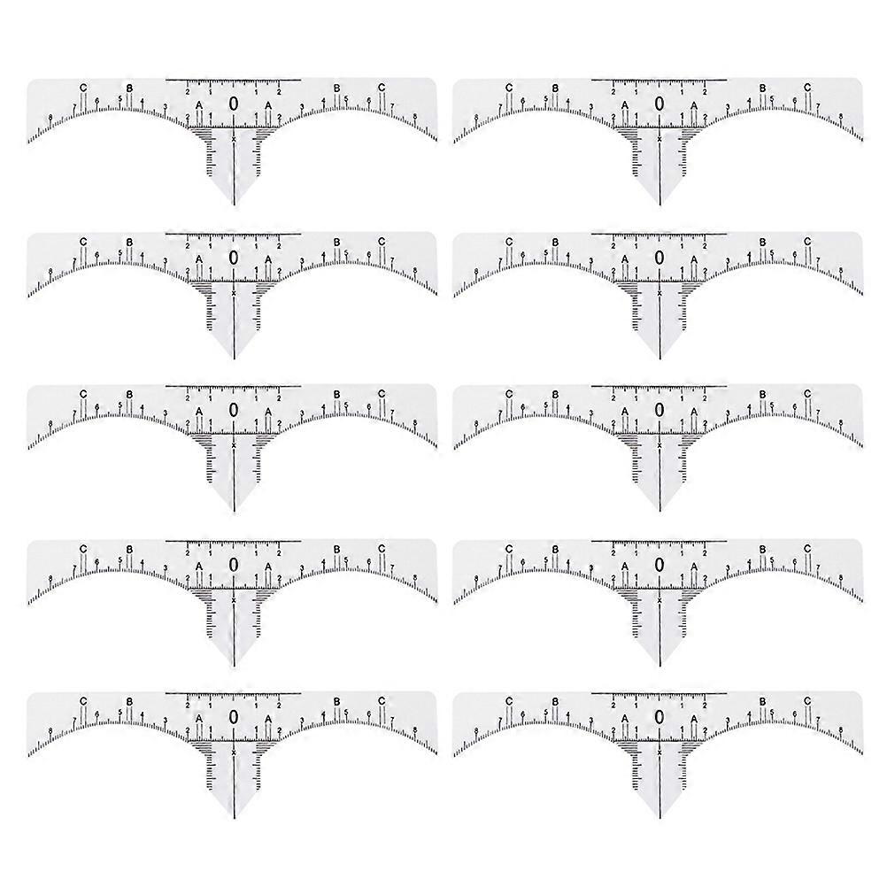 Eyebrow Measuring Ruler Disposable Eyebrow Stencil Tool for Ladies Measure Length and Size Curved Shape 10Pcs