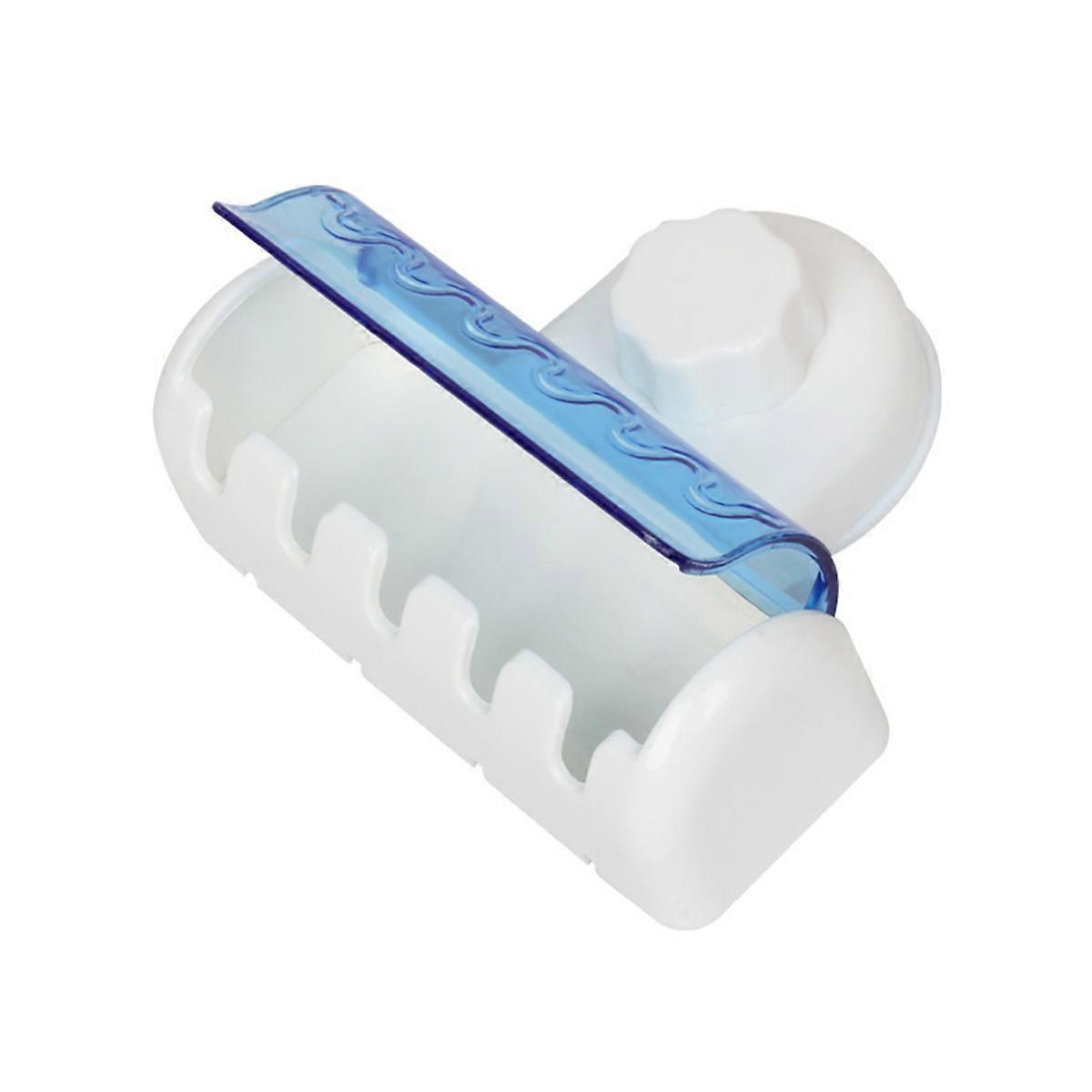 Wall Mounted Toothbrush Storage Rack Sky-Blue Rectangular Shape Dustproof Waterproof 1Set