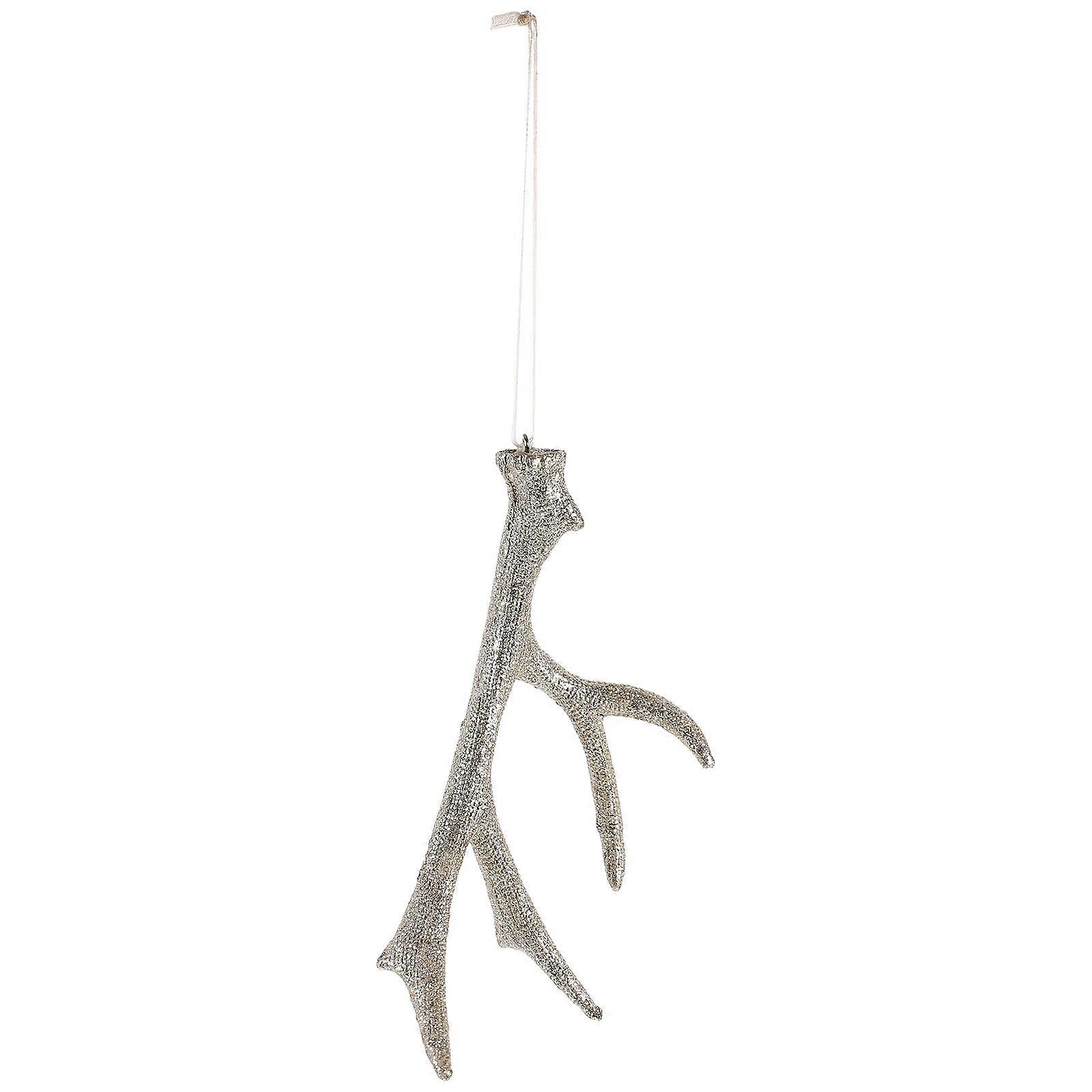 Antler Decor Christmas Tree Ornament Rustic Holiday Design Shape 16.00X7.30X4.00CM Rose Gold Hanging Decoration 1Pack