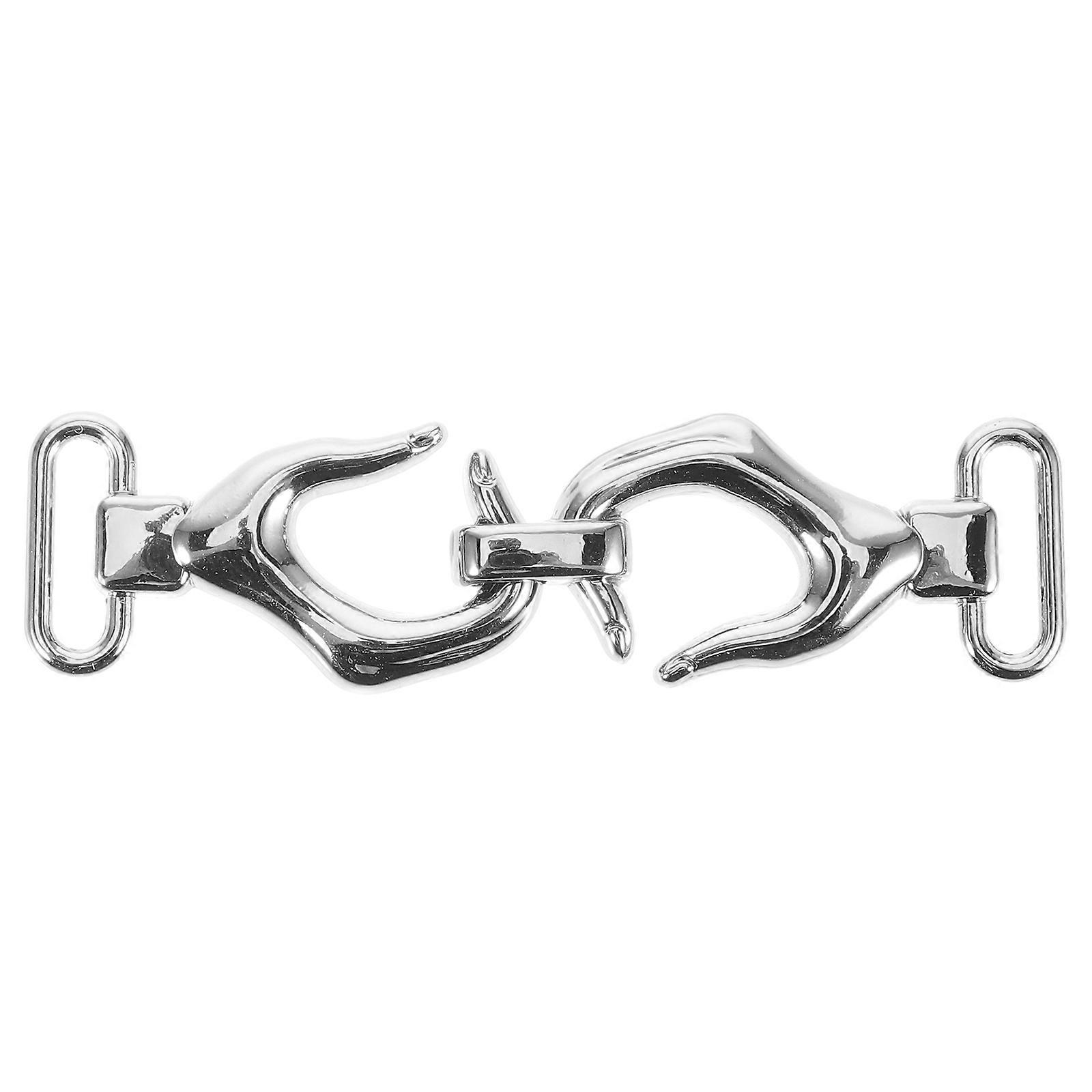 Portable Metal Coat Toggle Buckle Clasp for Suits & Sweaters – Elegant Silver Design, Easy to Apply, Keeps Clothes Neat & Stylish
