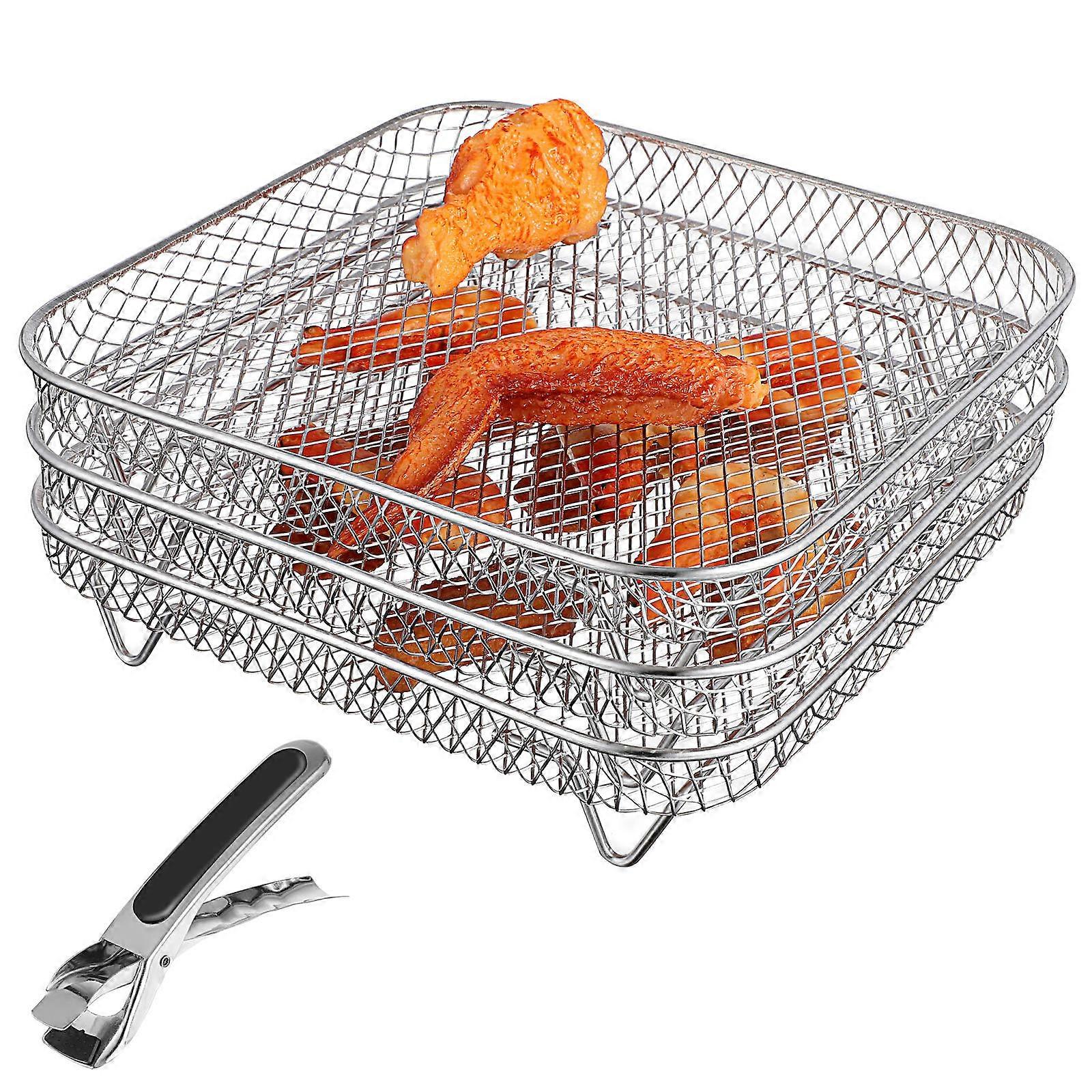 Air Fryer Accessories Multi Layer Dehydrator Racks Stackable Stainless Steel Home Users 3 Pcs