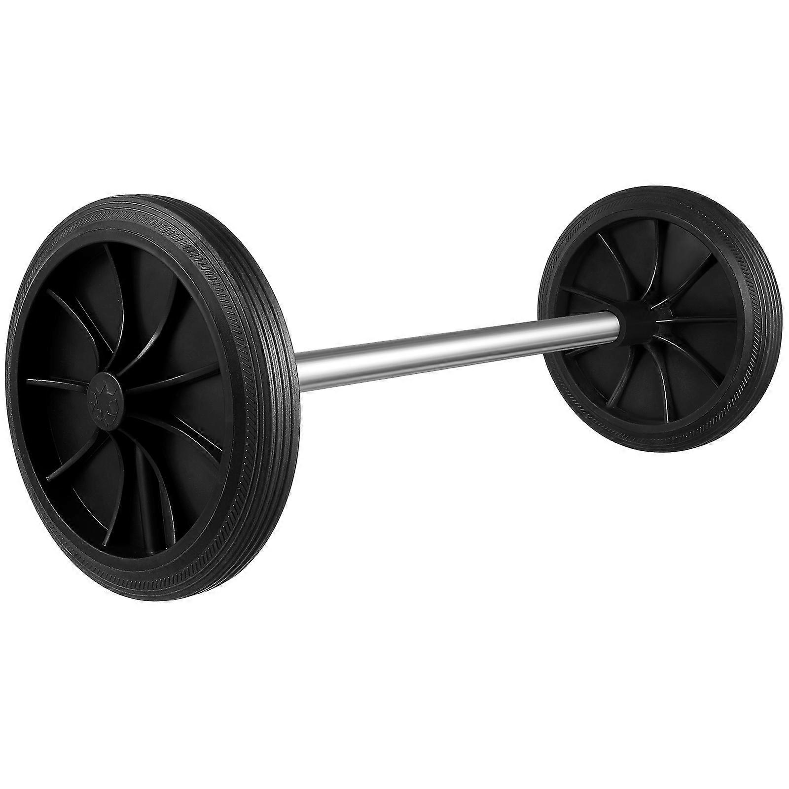 Plastic Black Trash Can Wheels Set of 1 for Easy Maneuvering and Quiet Use 0.5 inch shaft diameter