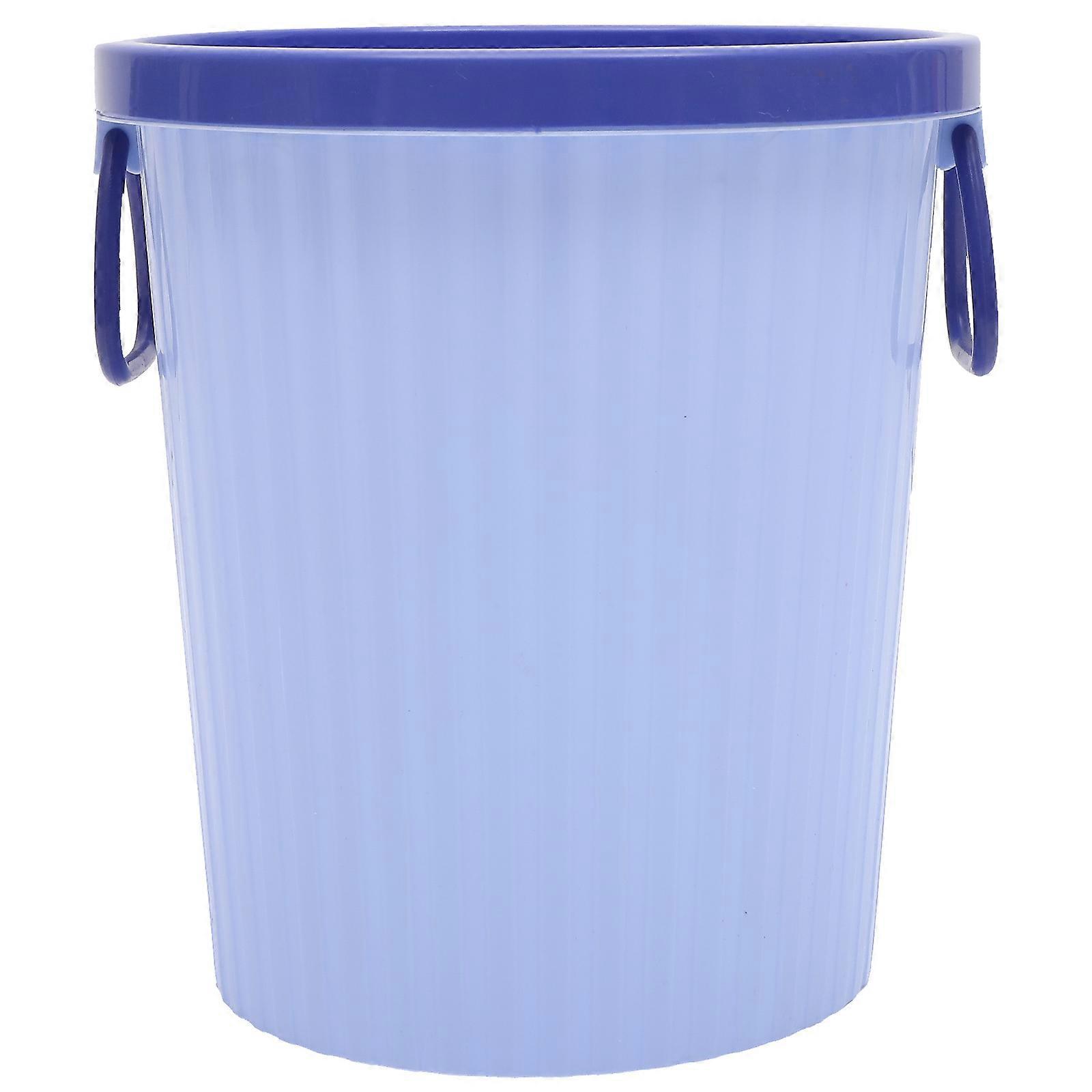 Trash Container Kitchen Round Shape Garbage Can Plastic with Pressing Circle Waste Bag Organizer for Office Workers 1Set