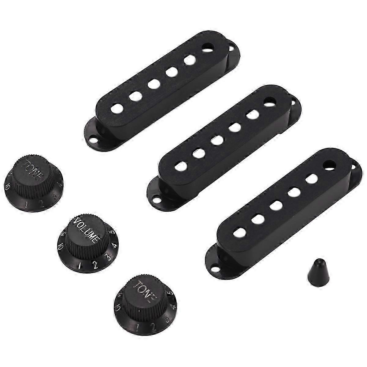 for Fender Pickup Covers 50 or 52 mm Pole to Pole Knobs Tips (Black) hwy