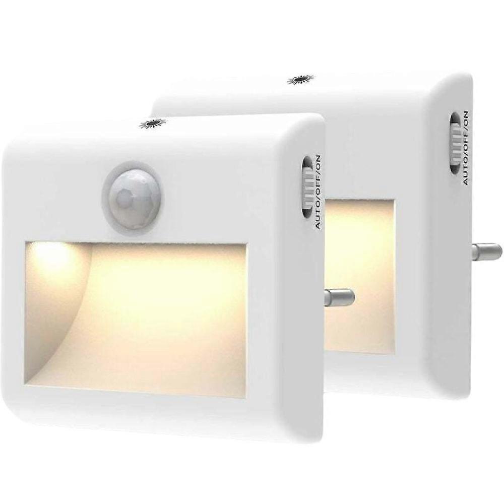 Night Light Power Socket Motion Sensor - [Set of 2] Motion Sensor Night Light, Dimmable Socket, with Infinite Brightness Adjustable Brightness