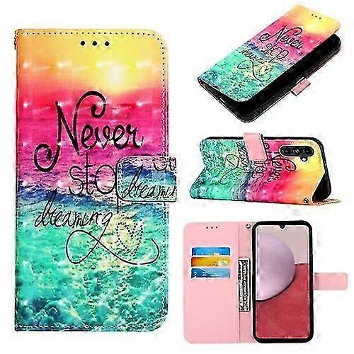 Pour Samsung Galaxy A15 3D peinture Horizontal Flip Cuir Étui de téléphone portable