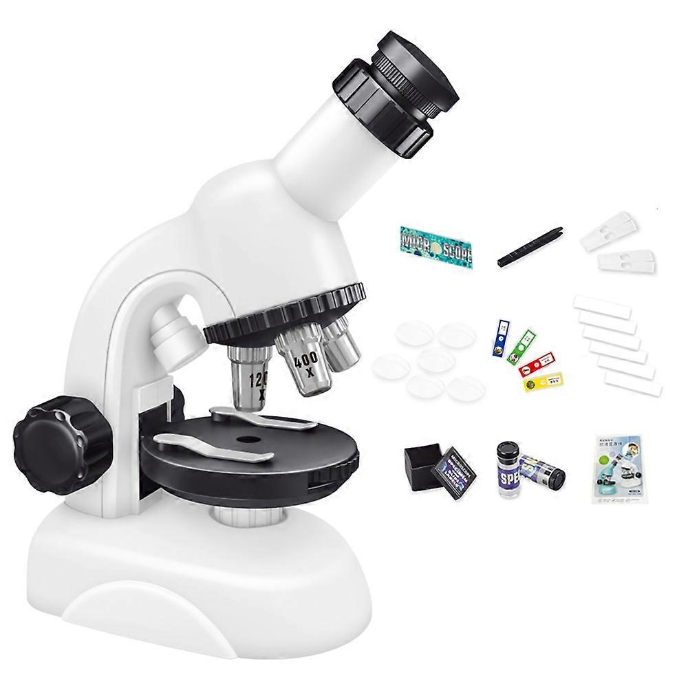 C2234 Students Microscope 1200X / 400X / 100X Microscope Kit with Fill Light Science Educational Toy