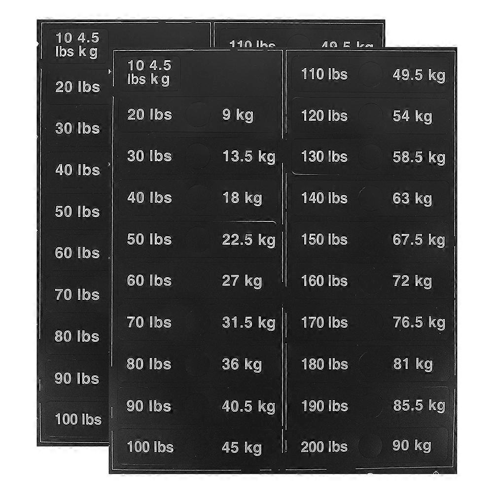 2 Sheets Self Adhesive Weight Block Sticker Labels with Precise Numbering and Precut Markings for Dumbbells and Kettlebells