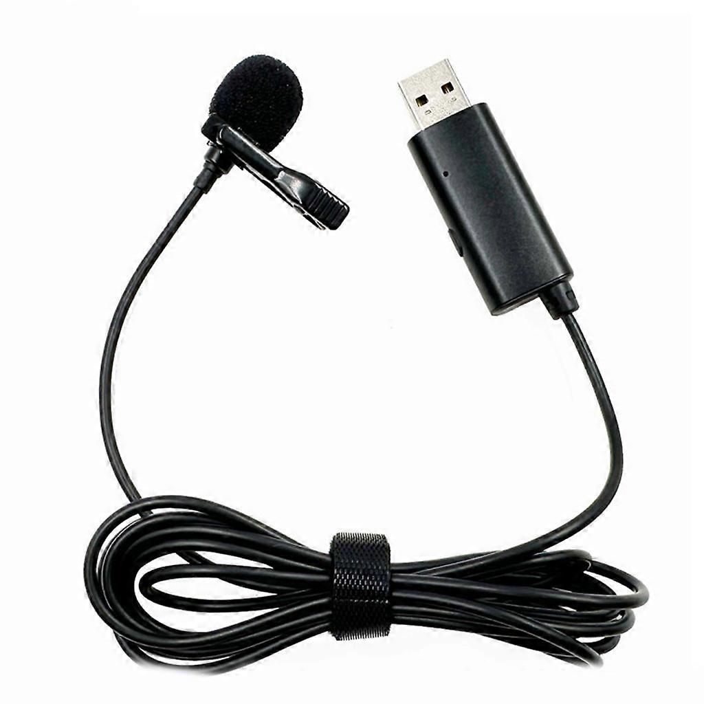 USB Microphone Lavalier Lapel Clip on Mic with Cable for Laptop PC Streaming Conference
