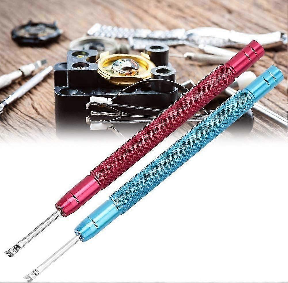 2pcs Watch Hands Removers, Lever Type Puller Watch Tool for Watch Hands Removers Replace(Red + Blue)