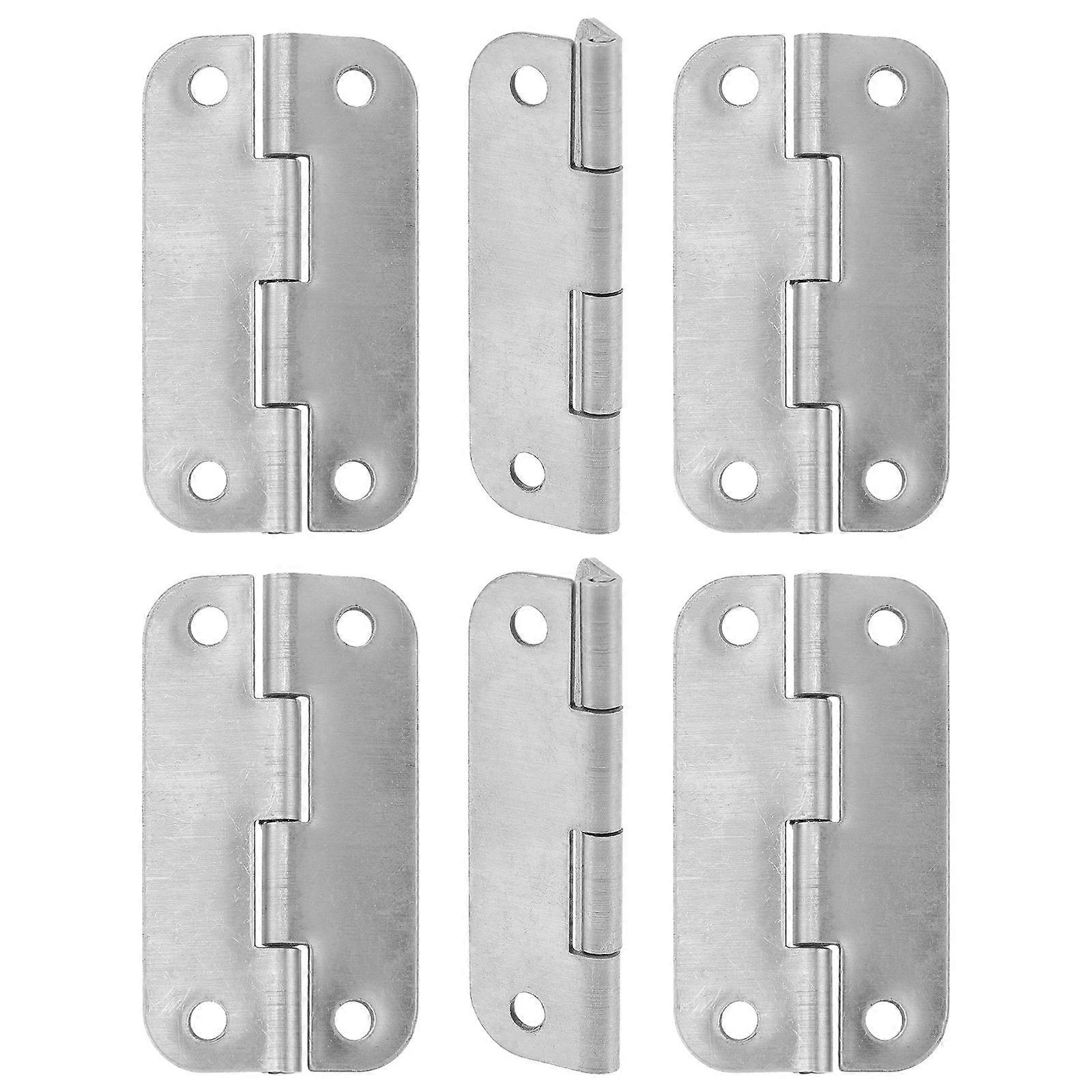Stainless Steel Hinge Cooler Fix Freezer Fix 6Pcs Silver 6x3.2cm Rectangular