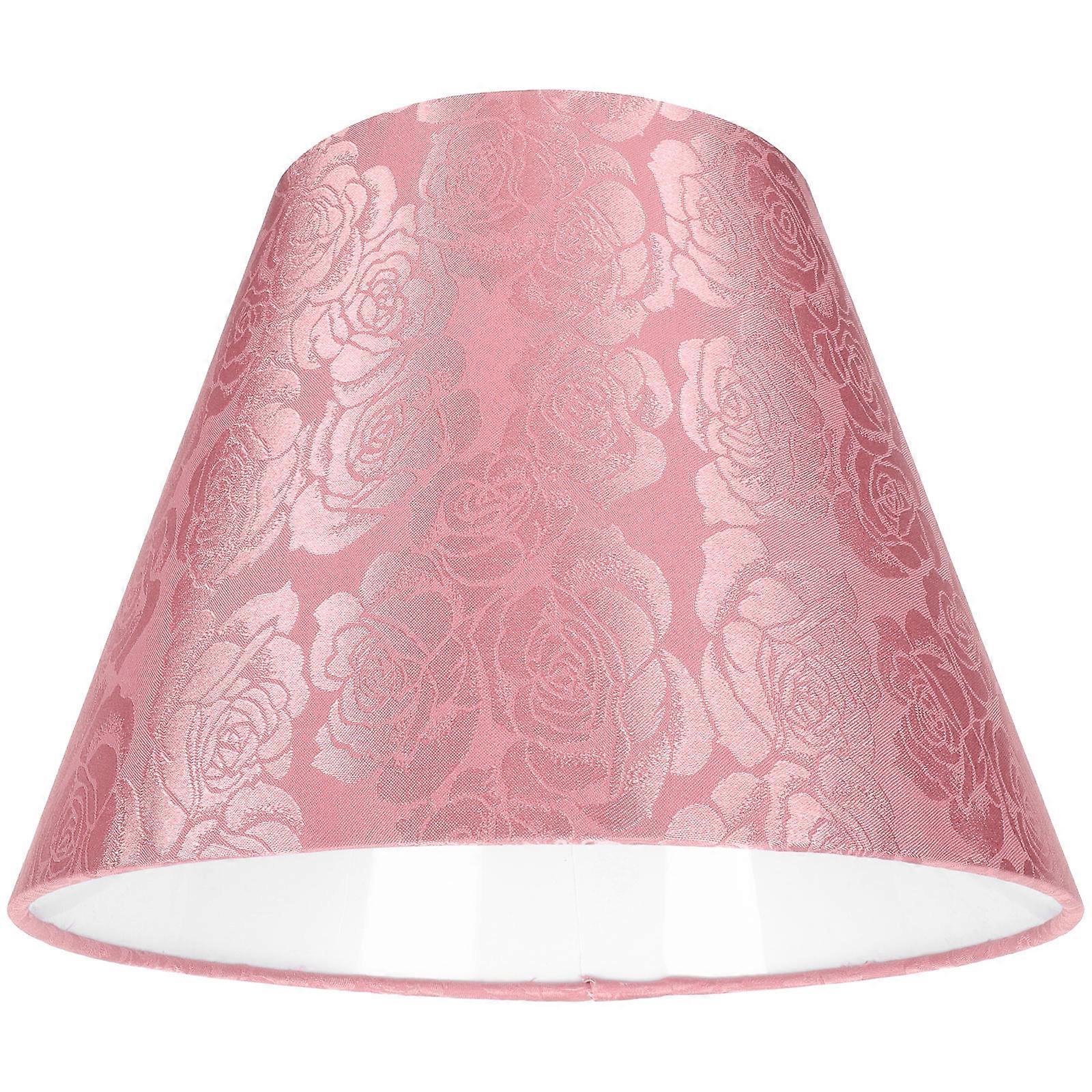 Chrysanthemum Embroidery Jacquard Lampshade Decorative Lampshade for Table Lamps Pink 23.00X23.00X17.80CM Living Room 1Set