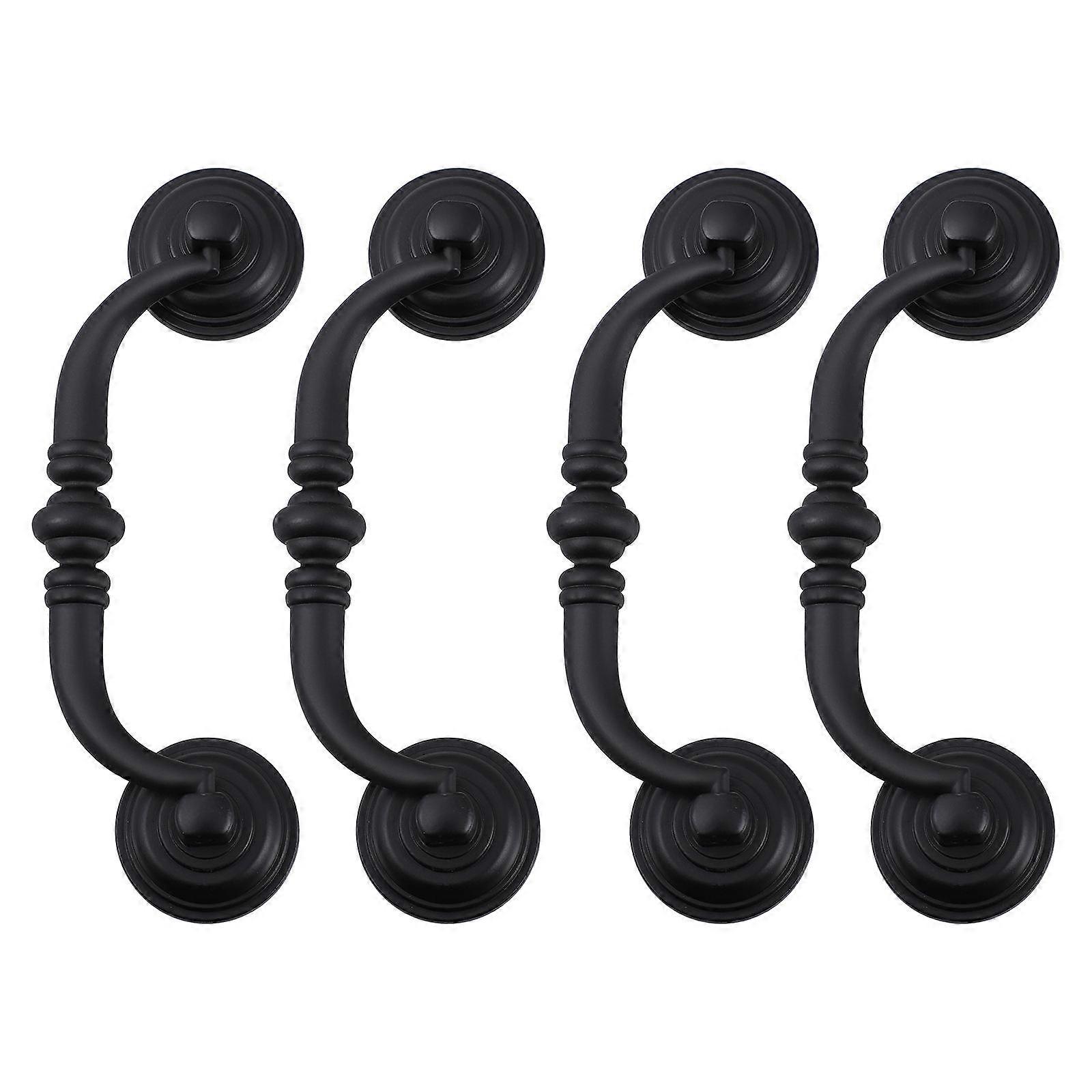 Cabinet Hardware Knobs Square Shape Black Color Easy to Install DIY Enthusiasts 4Pcs