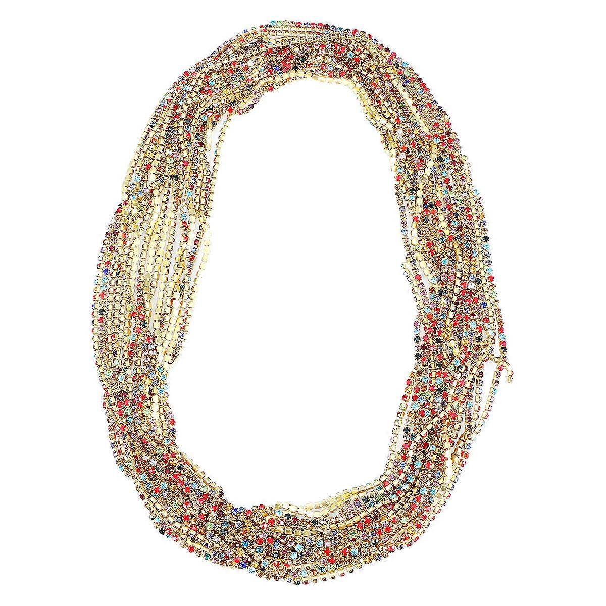 قماش حجر الراين تقليم أنيقة بلينغ كريستال حجر الراين مخلب سلسلة مشفرة لسلسلة الملابس 10M × 3mm زخرفية 1Pack