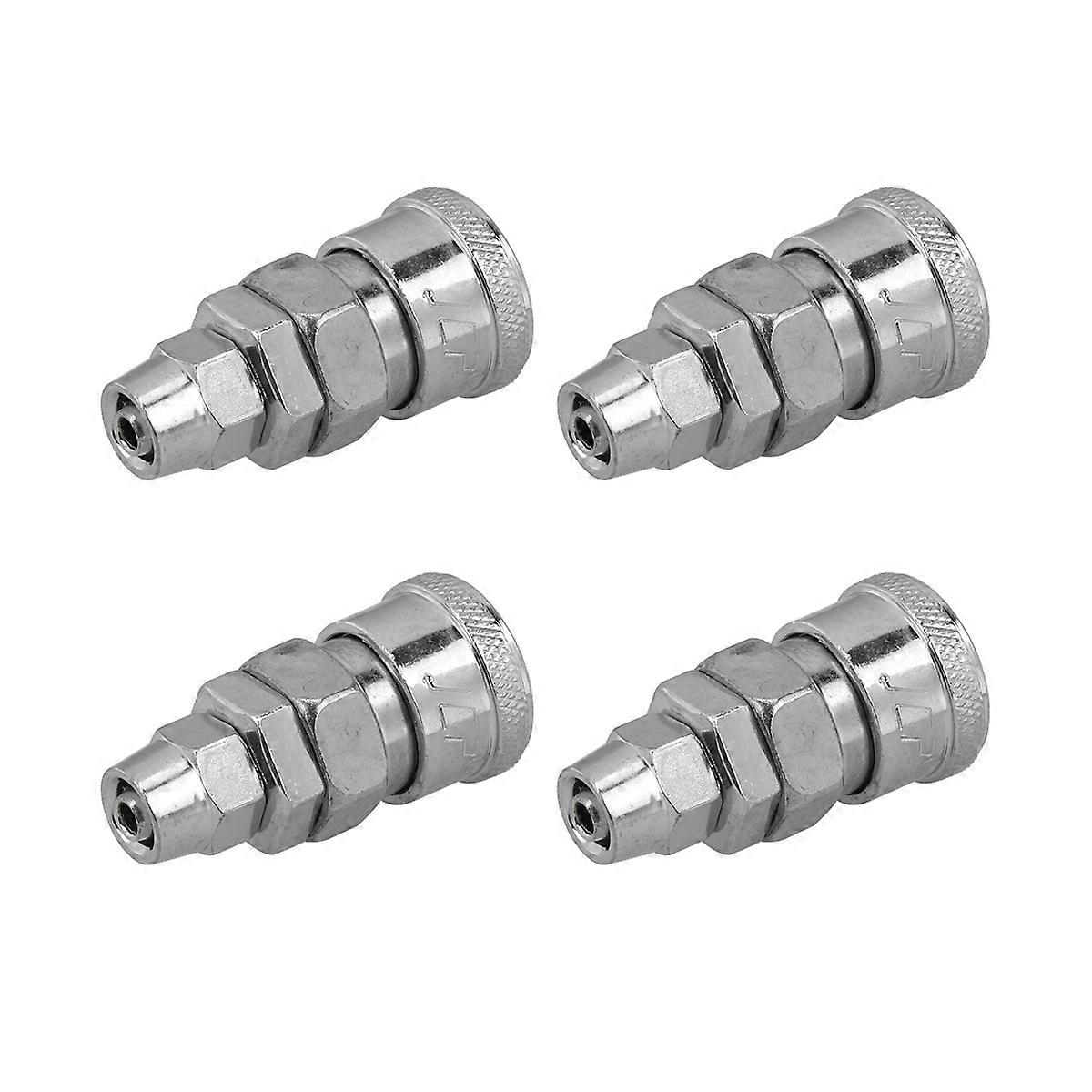 Metal Pneumatic Fitting C-Type Self-Locking Quick Coupling Pneumatic Joint For Automation Equipment Silver 4Pcs