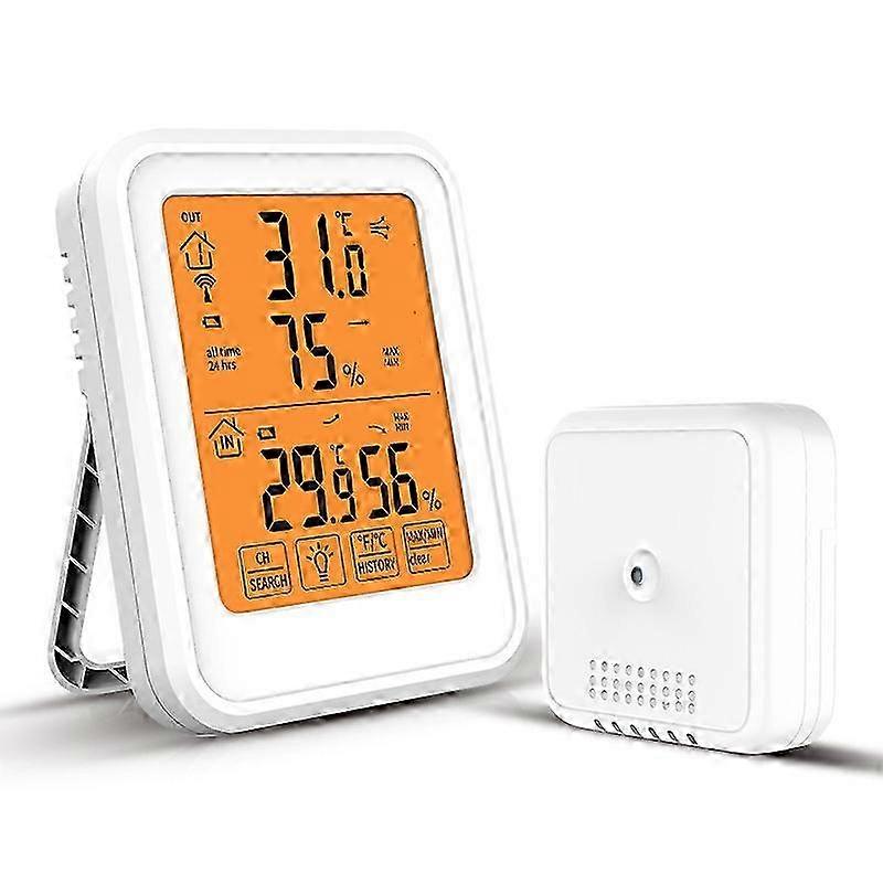 Wireless Temperature Humidity Meter, 433MHZ Digital Thermometer Hygrometer for Indoor/Outdoor with LCD Display
