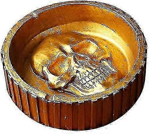 Round Polyresin Ashtray, Decorative Retro Ashtray for Car, Creative Pirate Design
