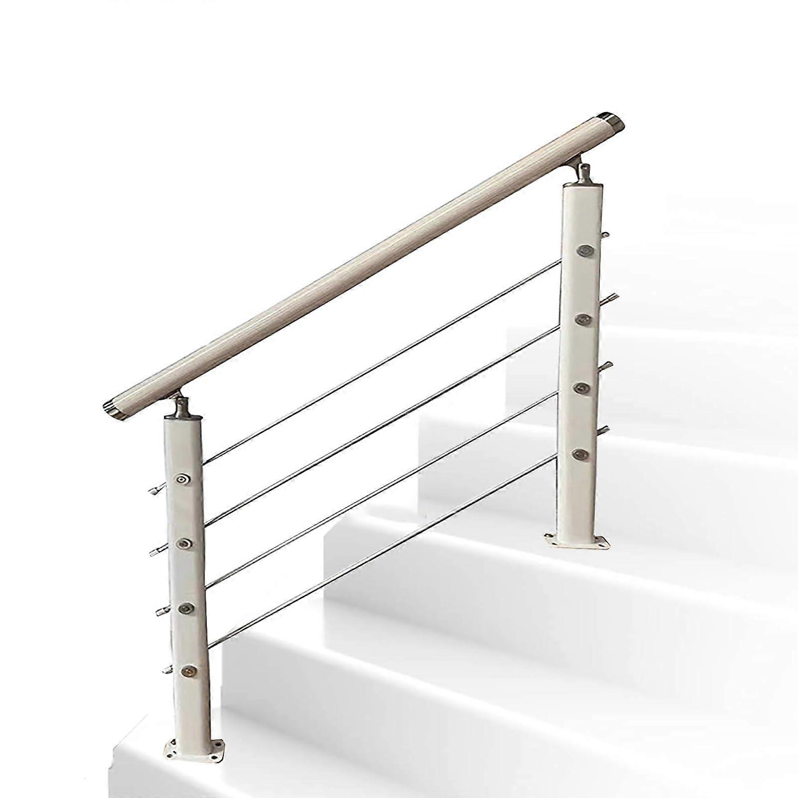 Bianco Outdoor Stair Handrails for 23 Steps, Sturdy Transition Stair Railing Set with Screws, Bianco L140cm